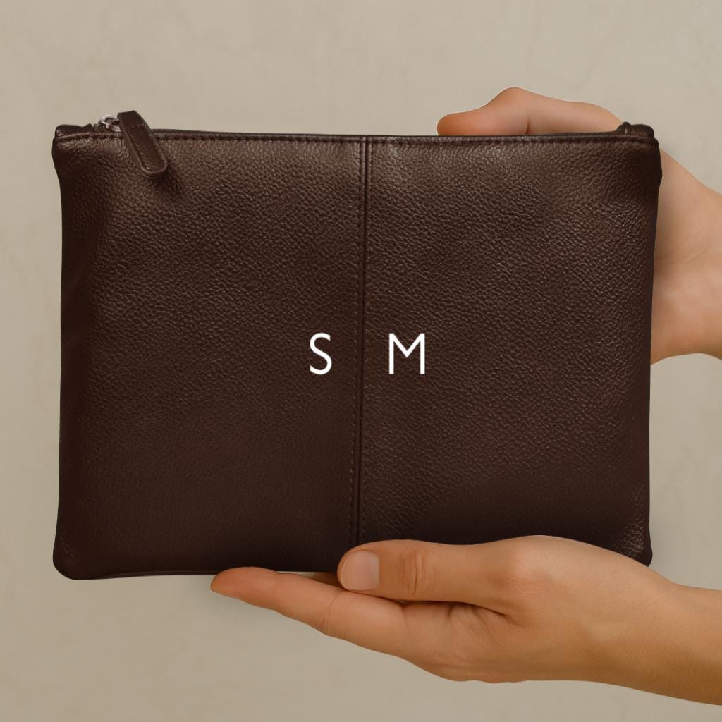 Personalised Monogram Travel Pouch with Initials Personalised Monogram Travel Pouch with Initials
