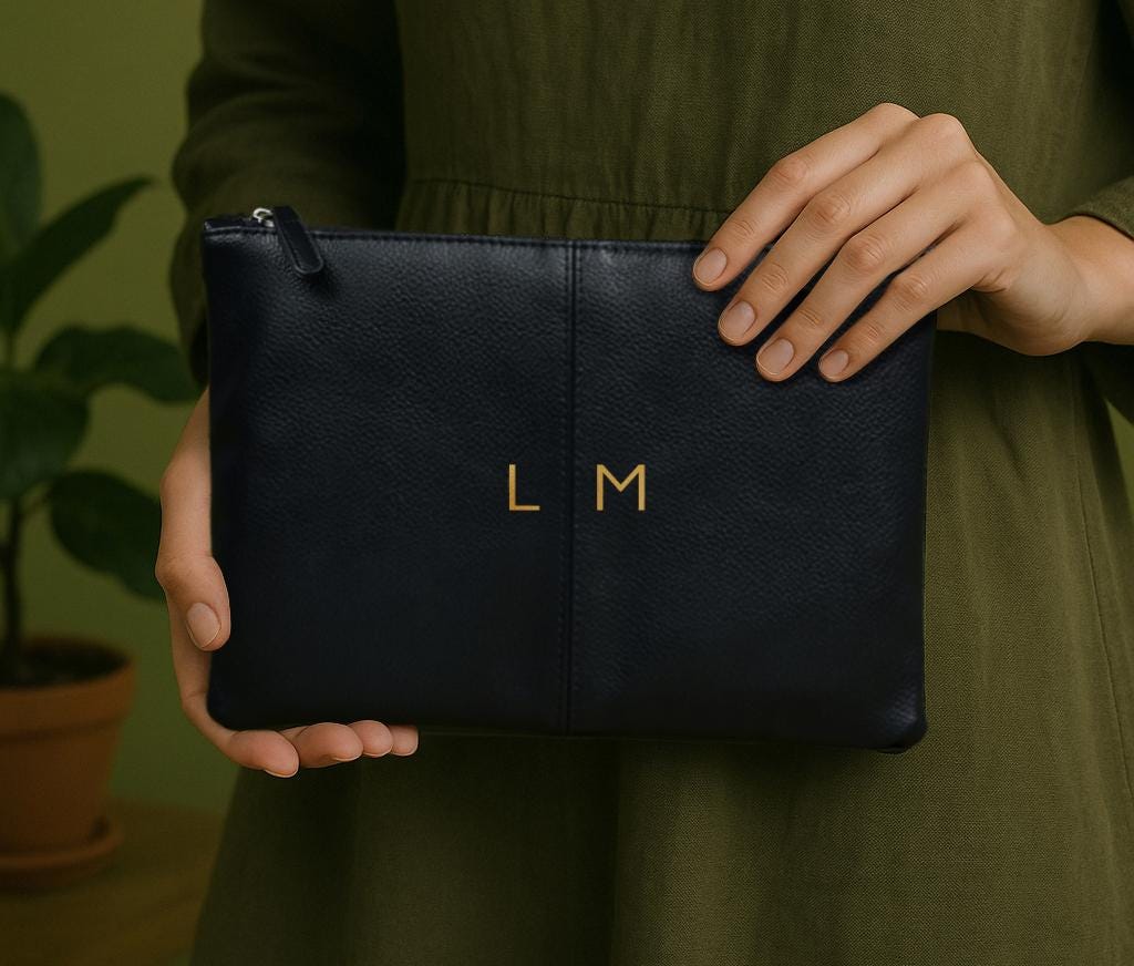 Personalised Monogram Travel Pouch with Initials Personalised Monogram Travel Pouch with Initials