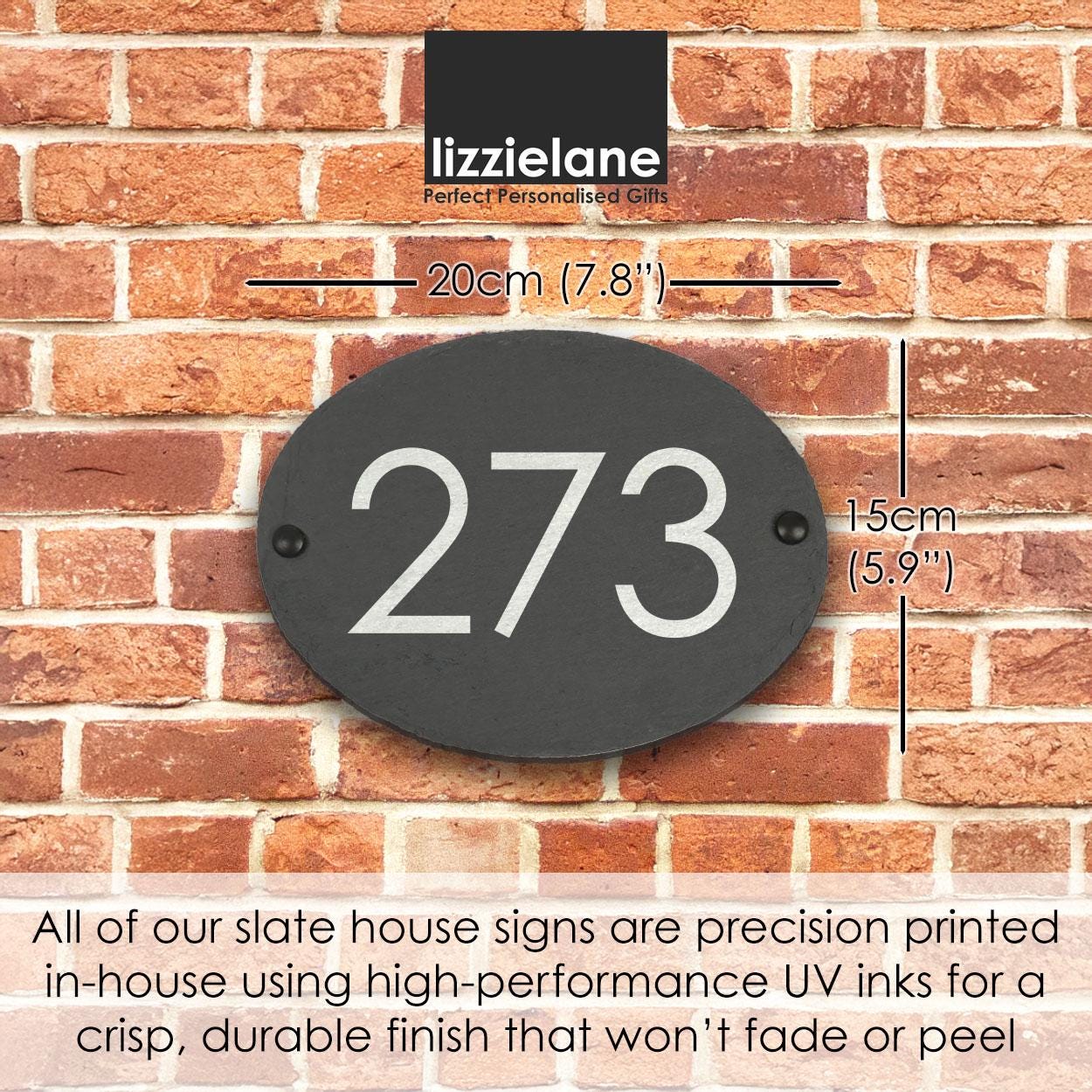Personalised Slate House Sign with House Number and Street Personalised Slate House Sign with House Number and Street