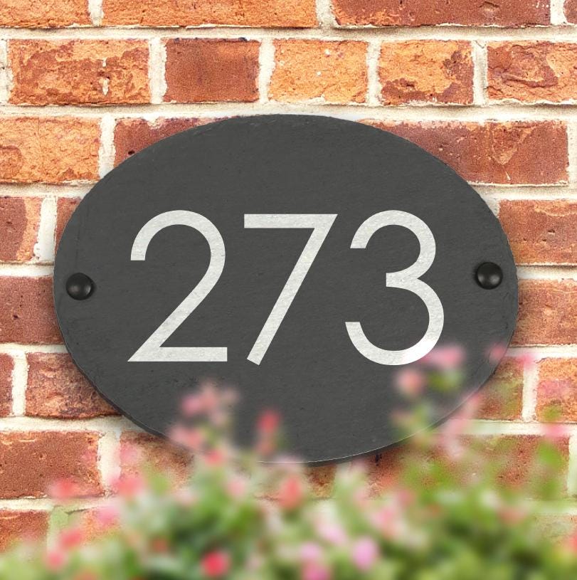 Personalised Slate House Sign with House Number and Street Personalised Slate House Sign with House Number and Street