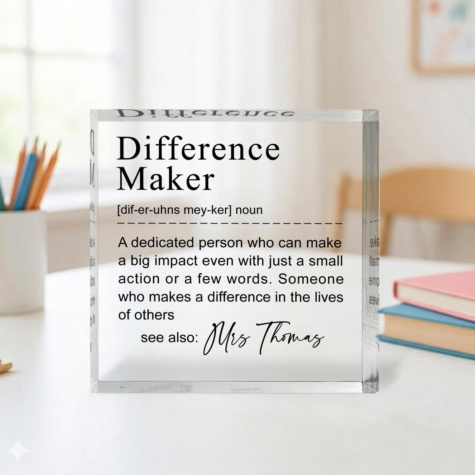 Personalised Difference Maker Acrylic Block with Name Personalised Difference Maker Acrylic Block with Name