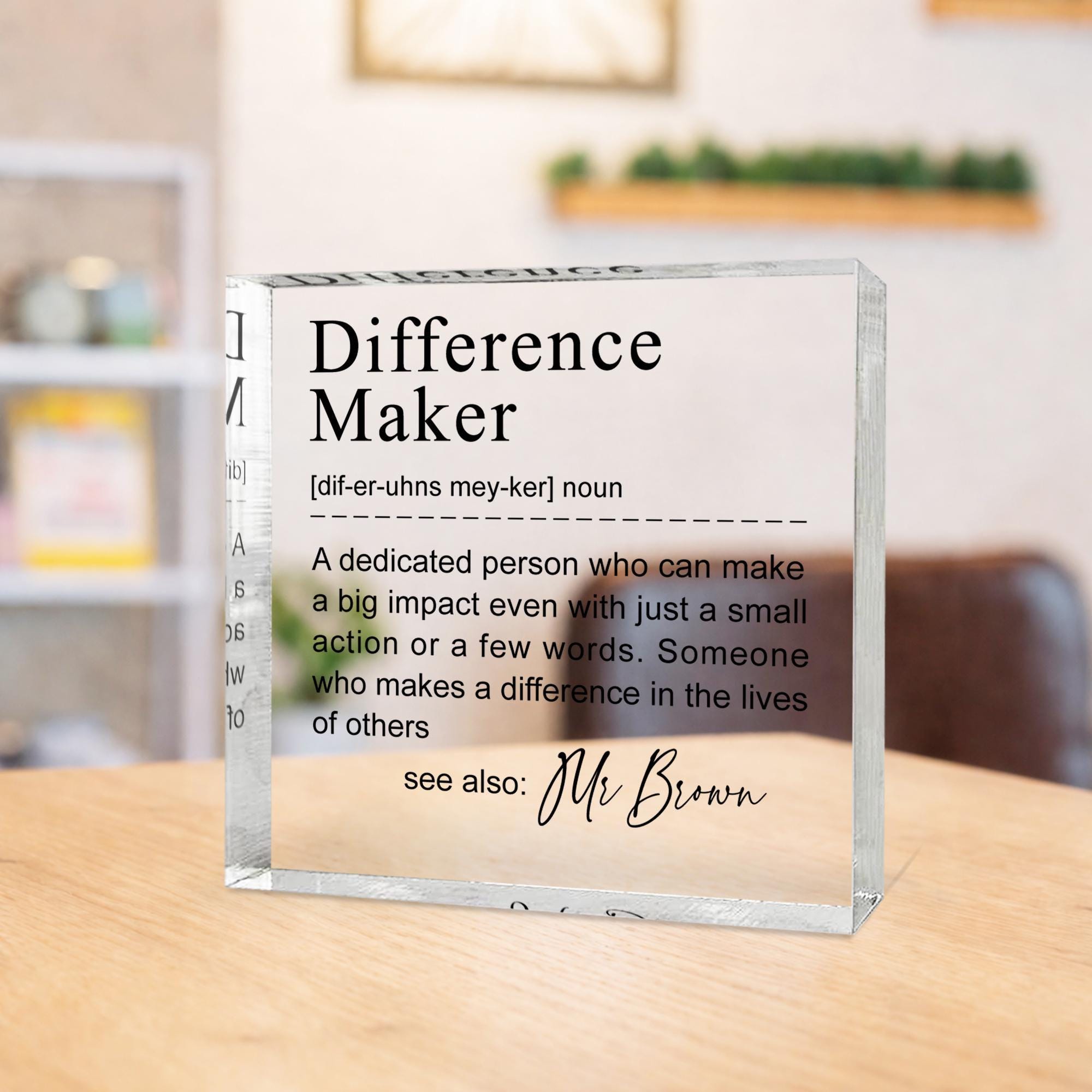 Personalised Difference Maker Acrylic Block with Name Personalised Difference Maker Acrylic Block with Name