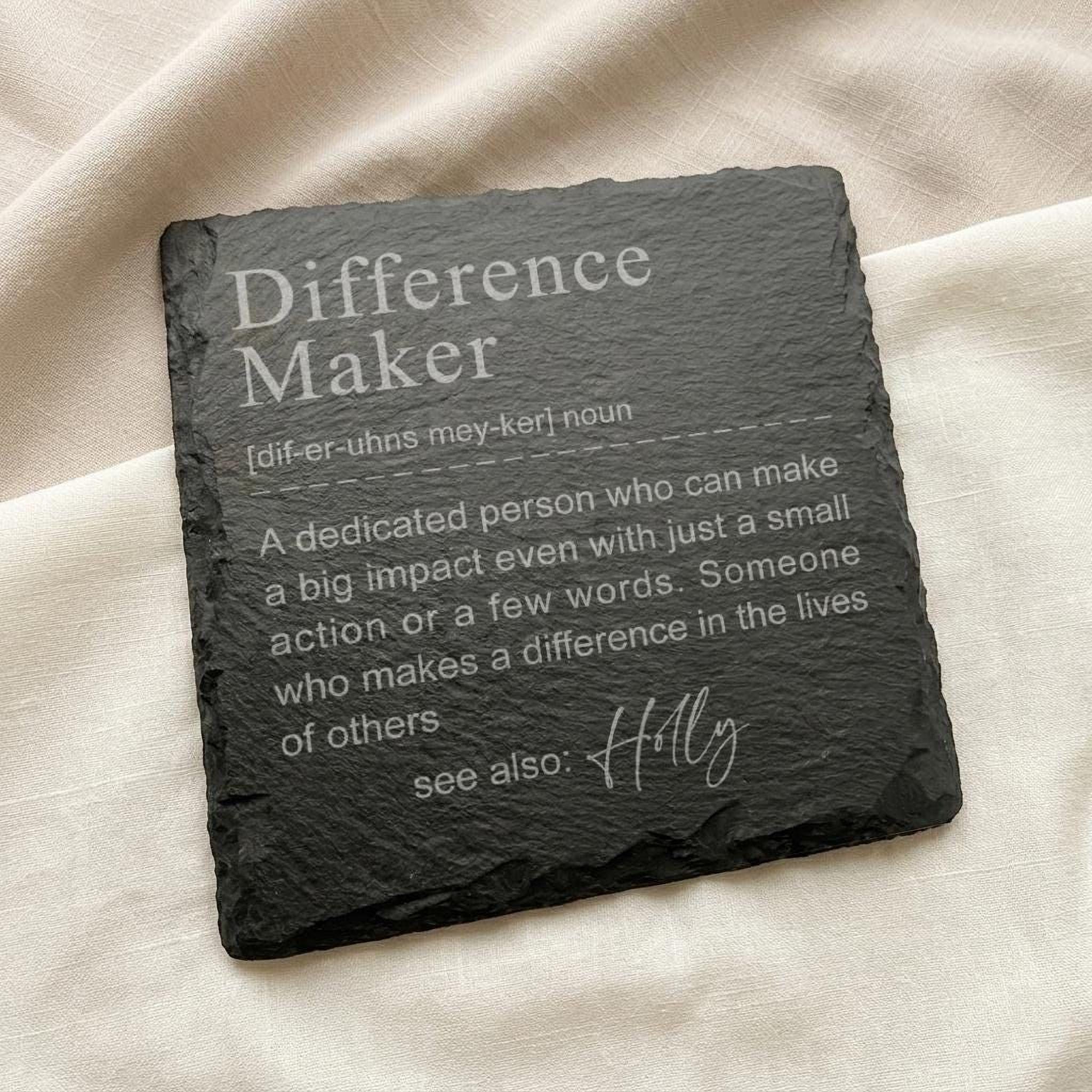 Personalised Difference Maker Slate Coaster with Name Personalised Difference Maker Slate Coaster with Name