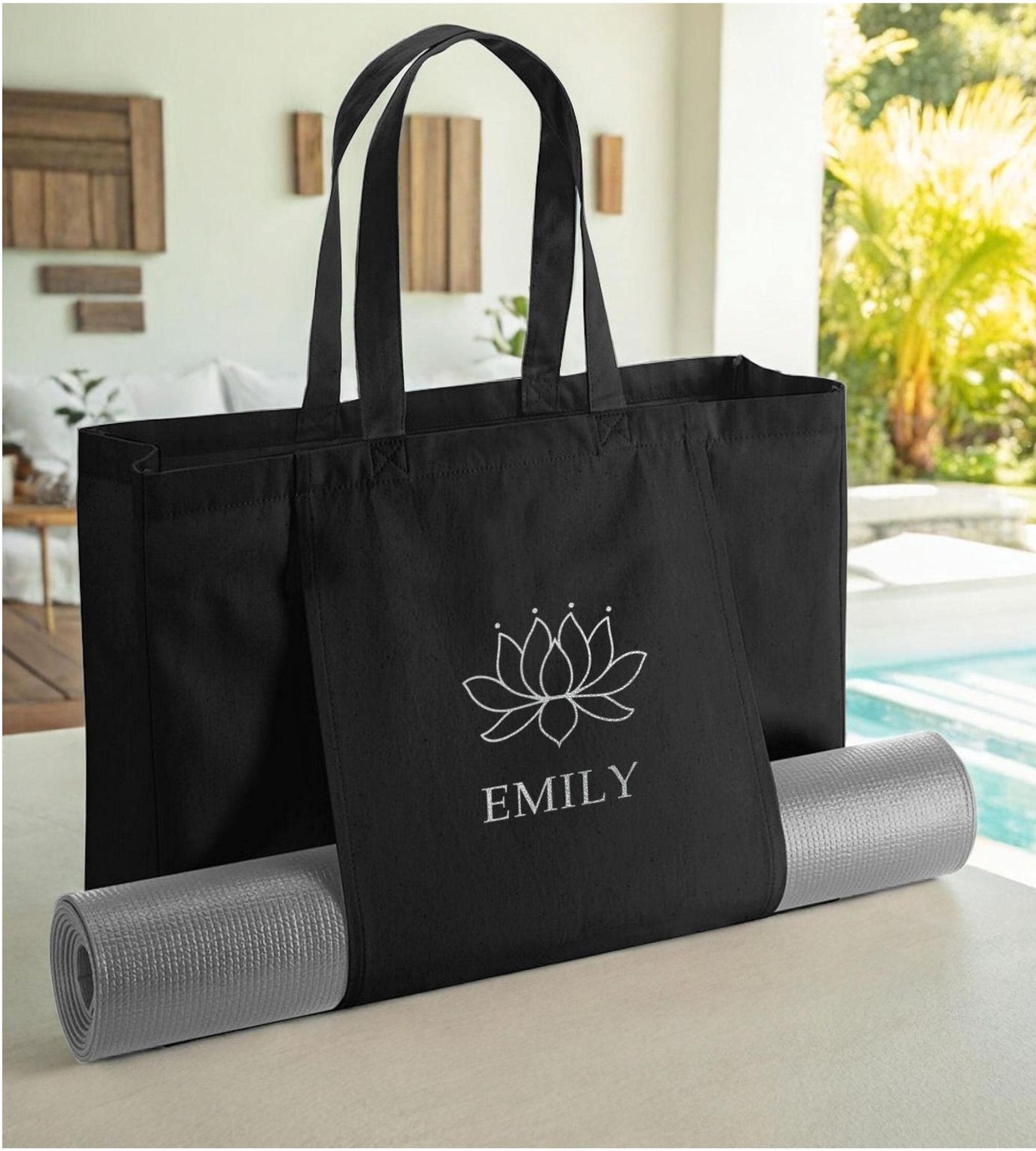 Personalised Organic Cotton Yoga Tote Bag with Name Personalised Organic Cotton Yoga Tote Bag with Name