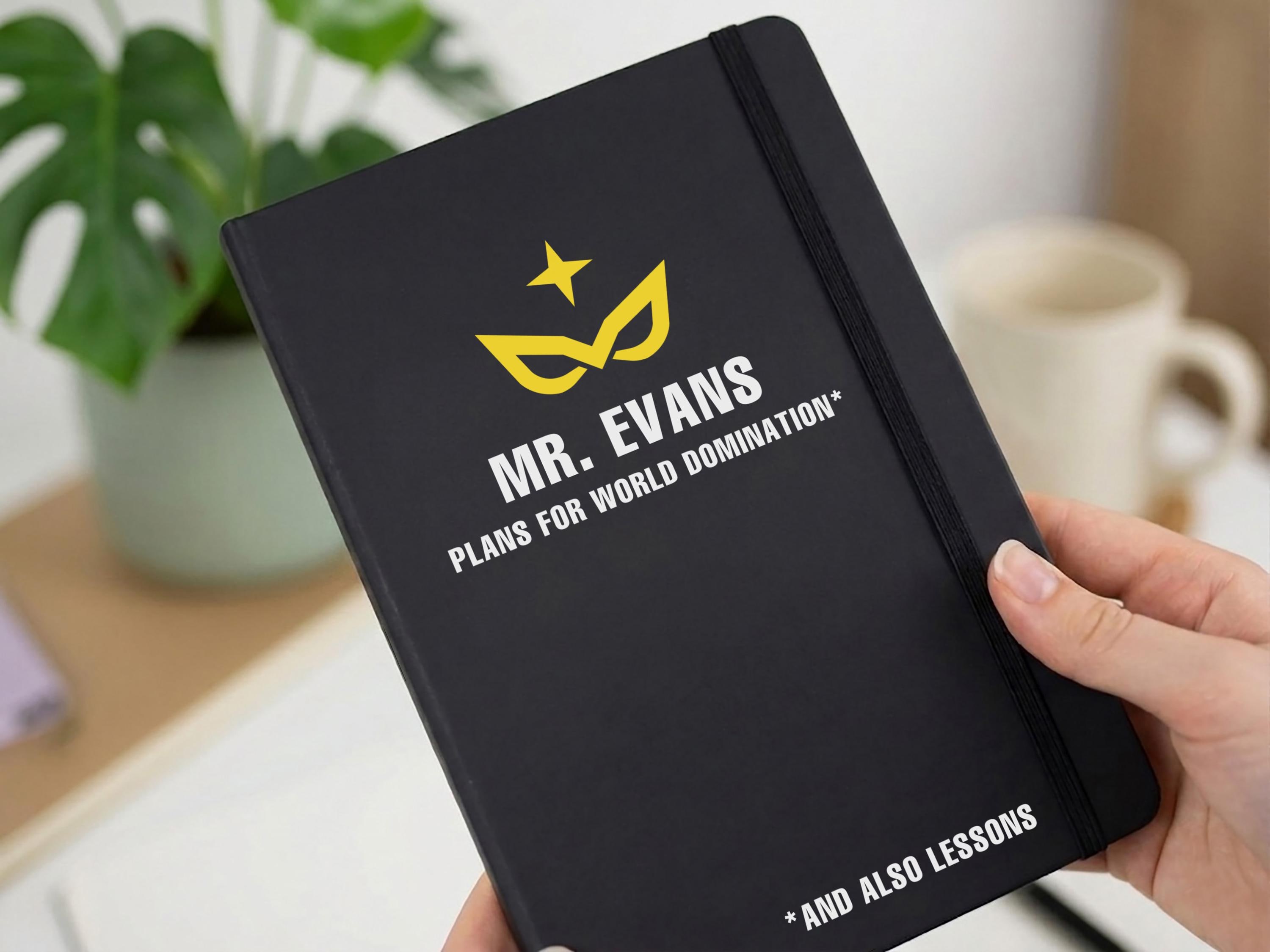 Personalised Male Teacher Notebook Superhero Design Personalised Male Teacher Notebook Superhero Design