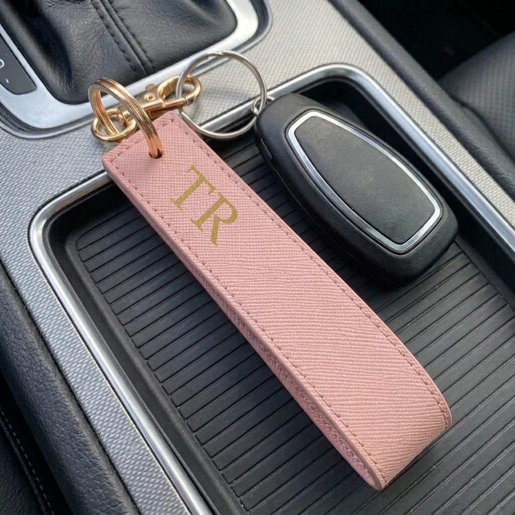 Personalised Initial Wristlet Keyring with Metal Clip Personalised Initial Wristlet Keyring with Metal Clip