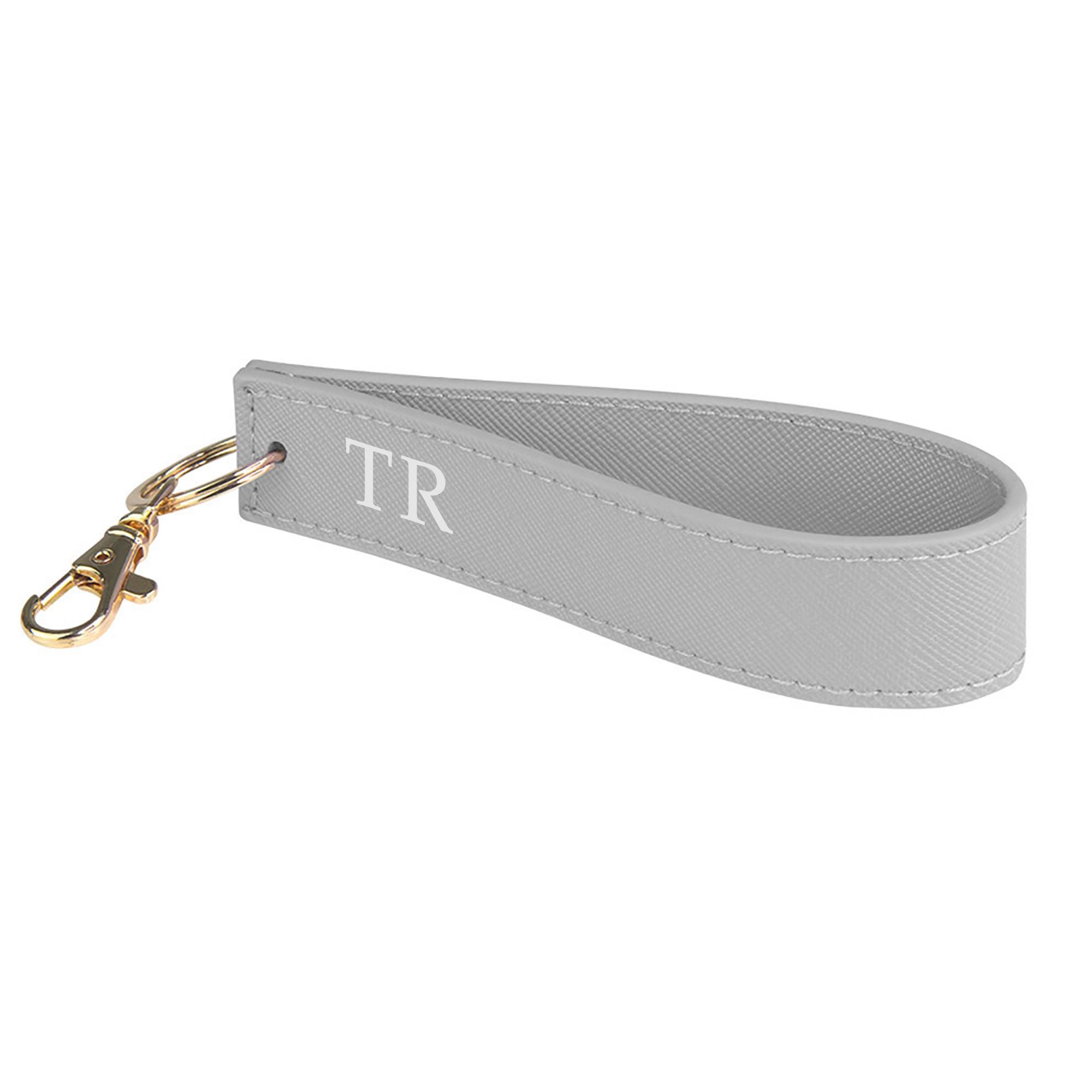 Personalised Initial Wristlet Keyring with Metal Clip Personalised Initial Wristlet Keyring with Metal Clip