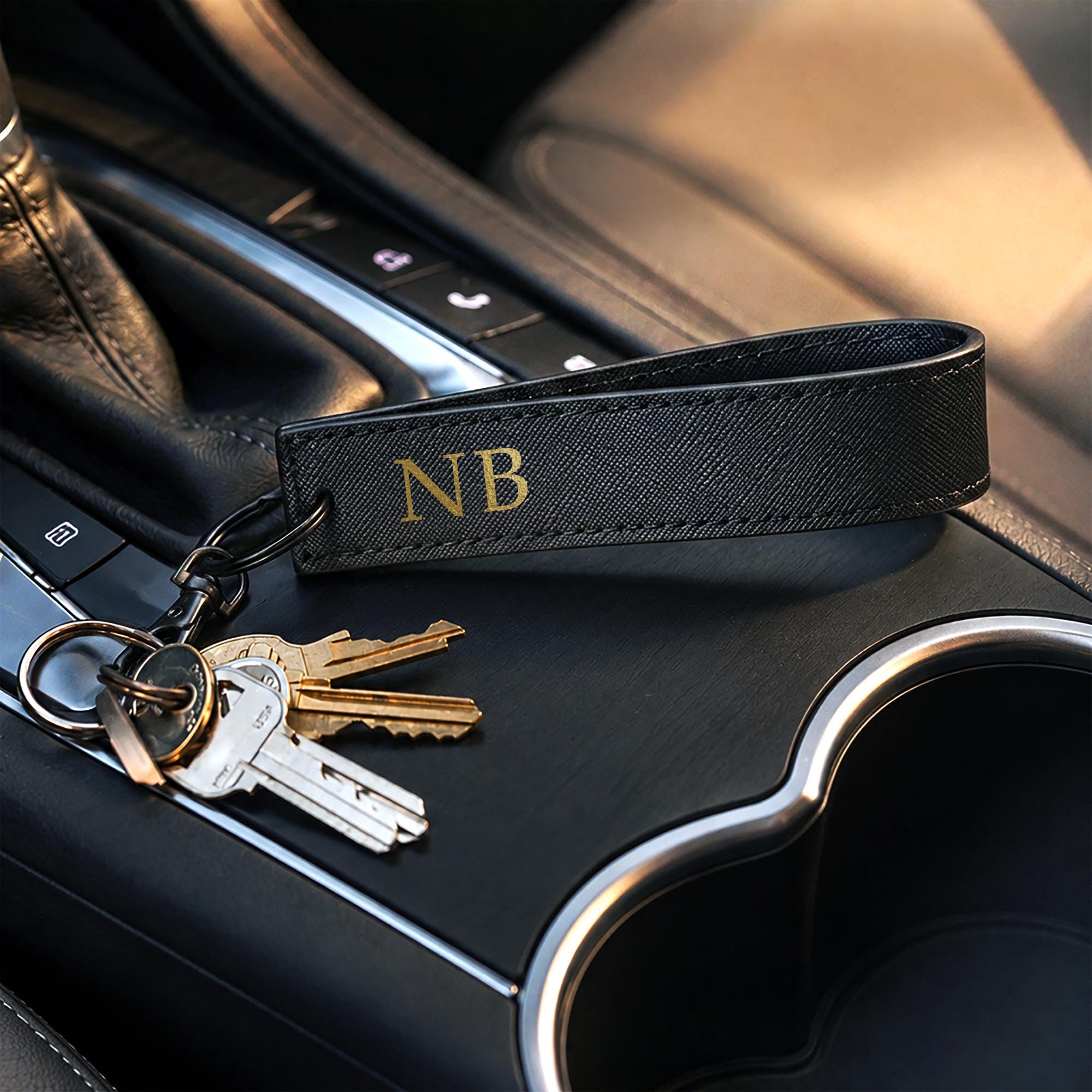 Personalised Initial Wristlet Keyring with Metal Clip Personalised Initial Wristlet Keyring with Metal Clip