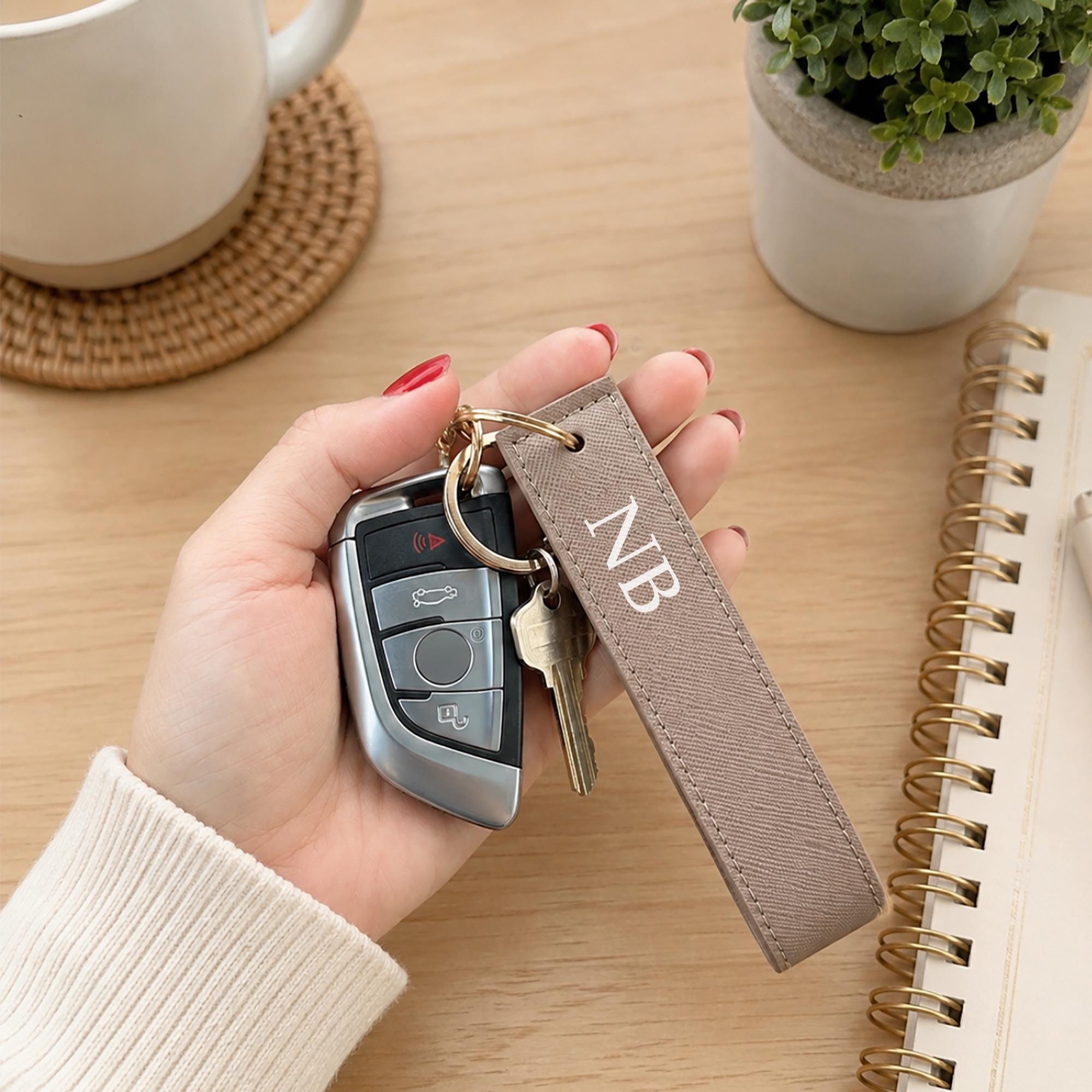 Personalised Initial Wristlet Keyring with Metal Clip Personalised Initial Wristlet Keyring with Metal Clip