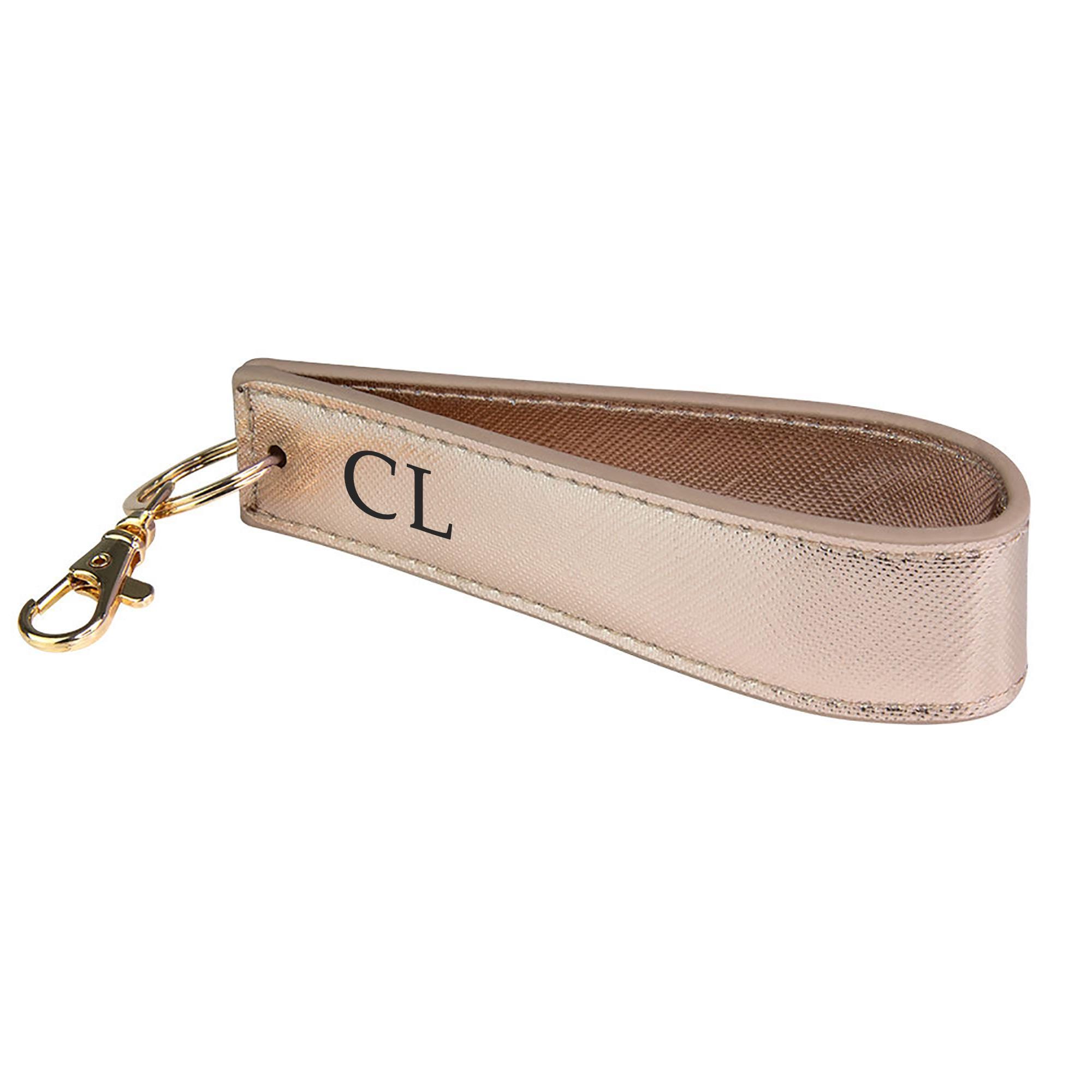 Personalised Initial Wristlet Keyring with Metal Clip Personalised Initial Wristlet Keyring with Metal Clip