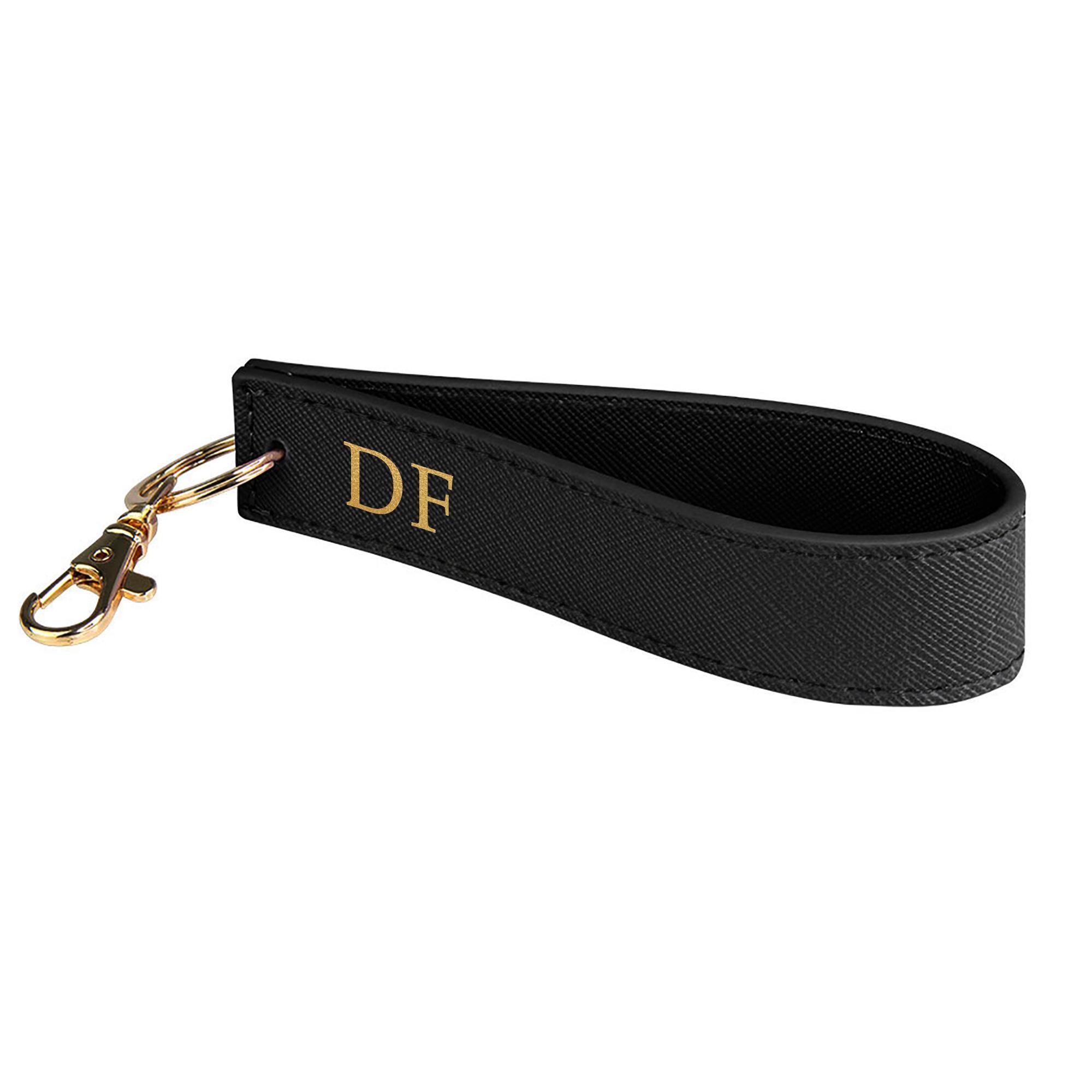 Personalised Initial Wristlet Keyring with Metal Clip Personalised Initial Wristlet Keyring with Metal Clip