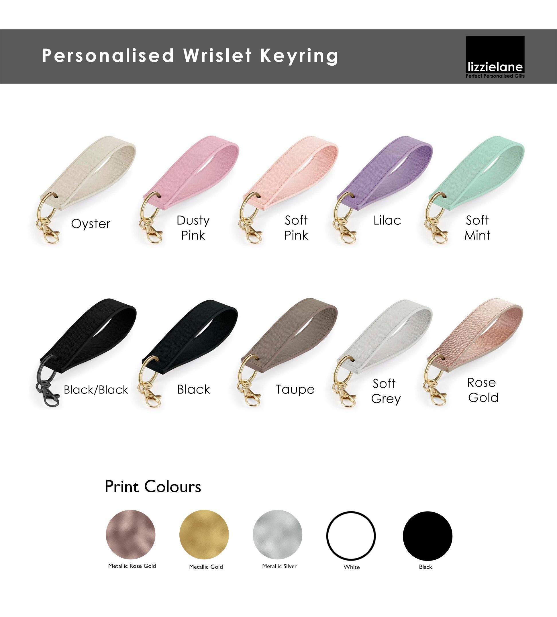 Personalised Initial Wristlet Keyring with Metal Clip Personalised Initial Wristlet Keyring with Metal Clip