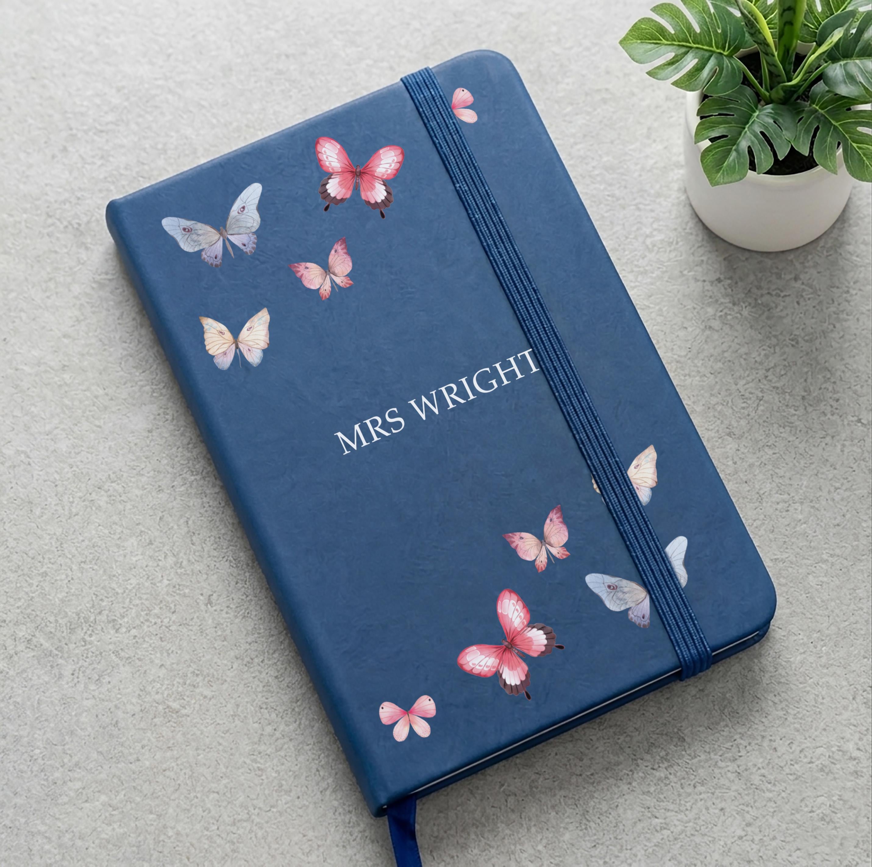 Personalised Butterfly Notebook in A5 Personalised Butterfly Notebook in A5