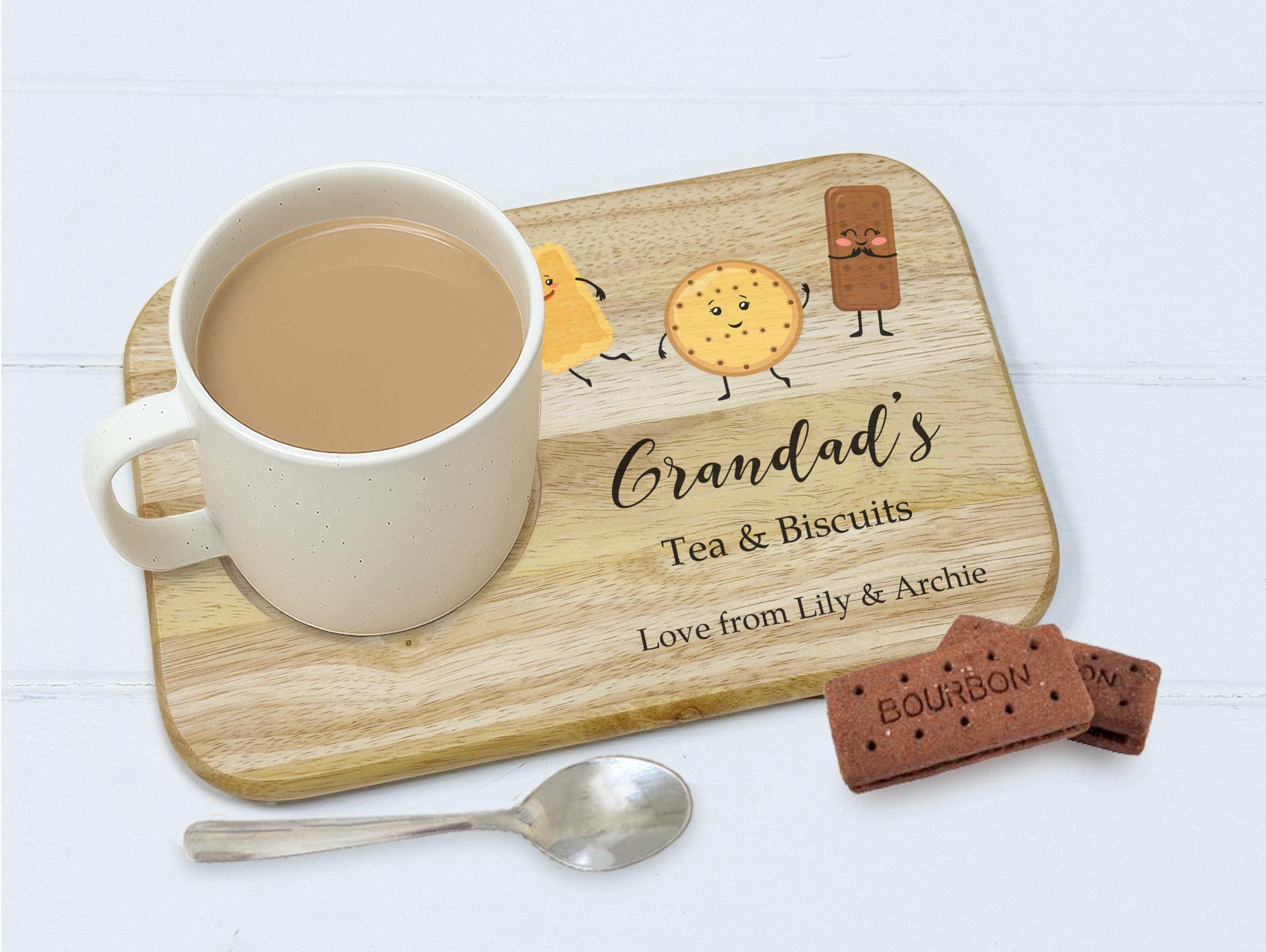 Personalised Tea and Biscuits Board for Grandma Personalised Tea and Biscuits Board for Grandma