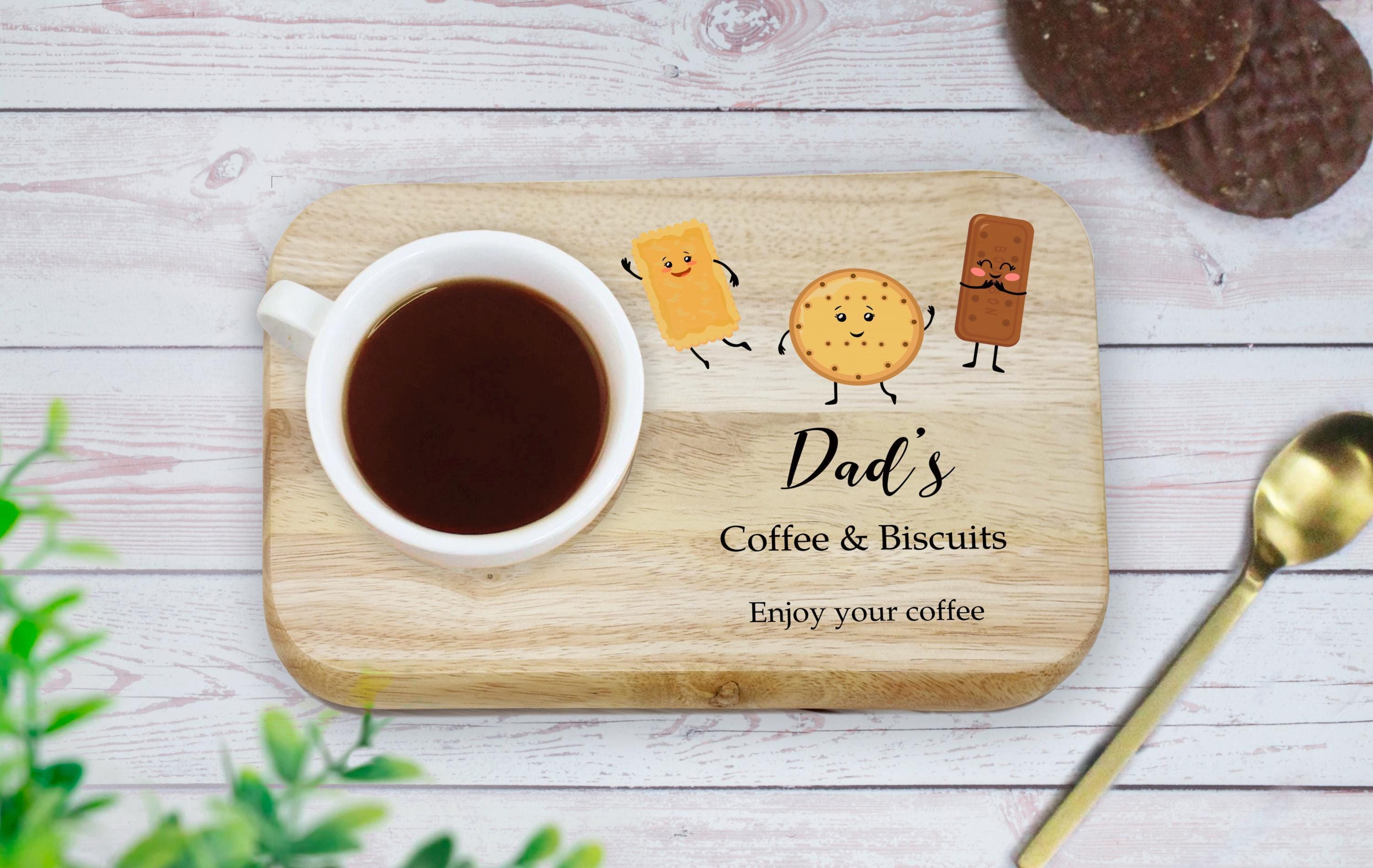 Personalised Wooden Tea and Biscuits Tray with Name and Message Personalised Wooden Tea and Biscuits Tray with Name and Message