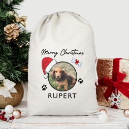 Personalised Dog Christmas Sack with Photo and Name Personalised Dog Christmas Sack with Photo and Name
