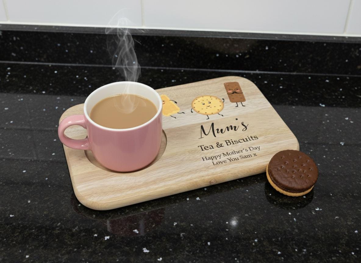 Personalised Tea and Biscuits Board for Mum Personalised Tea and Biscuits Board for Mum