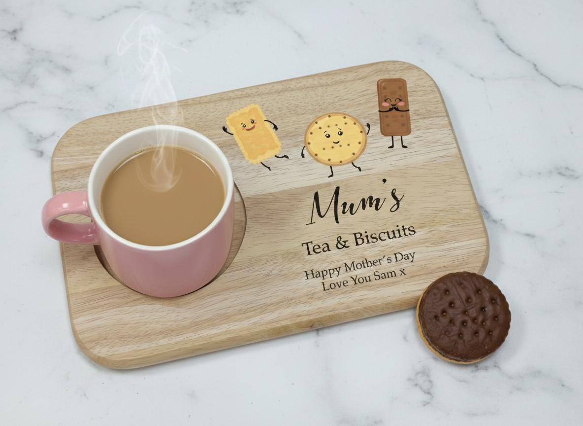 Personalised Tea and Biscuits Board for Mum Personalised Tea and Biscuits Board for Mum