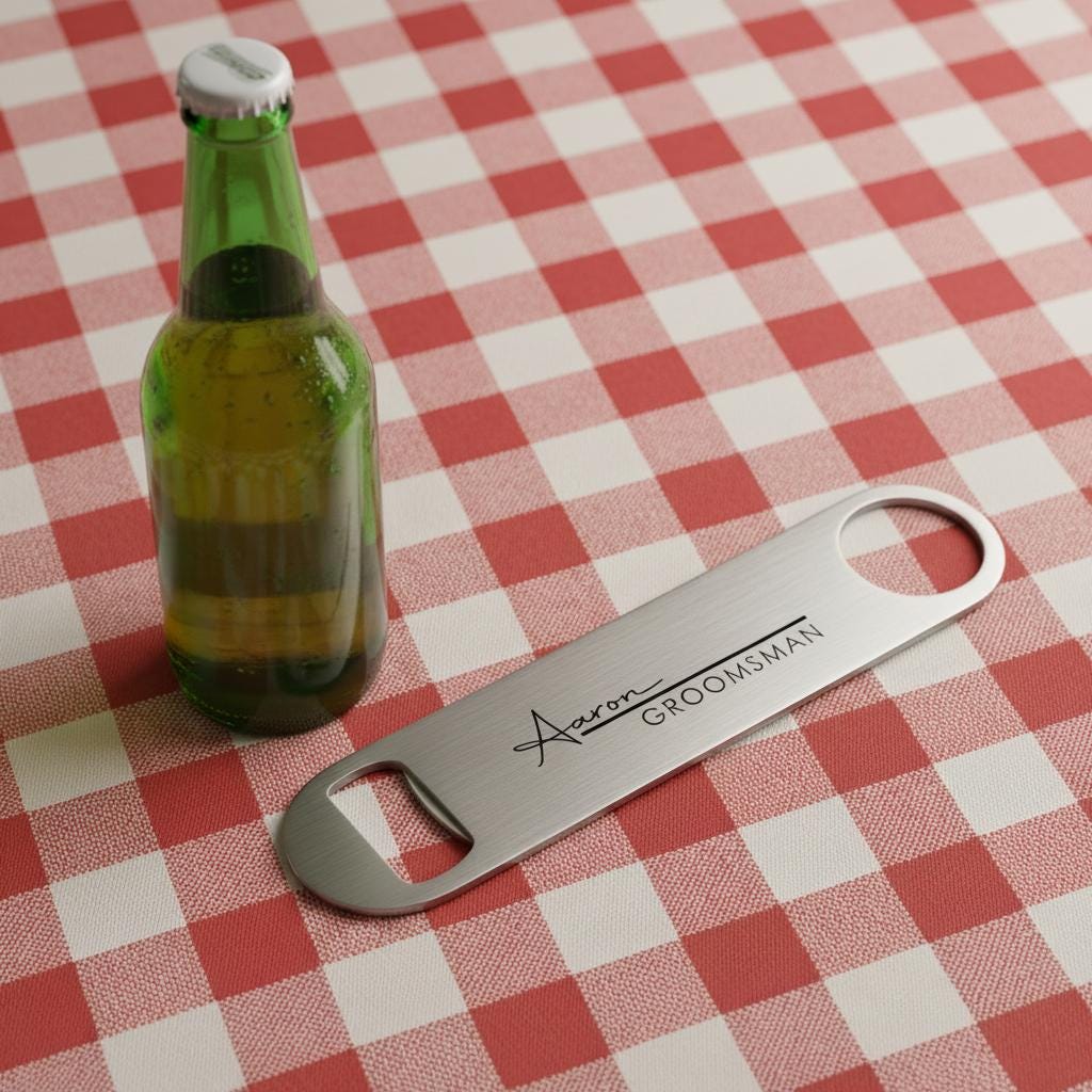 Personalised Groomsman Bottle Opener with Name and Role Personalised Groomsman Bottle Opener with Name and Role