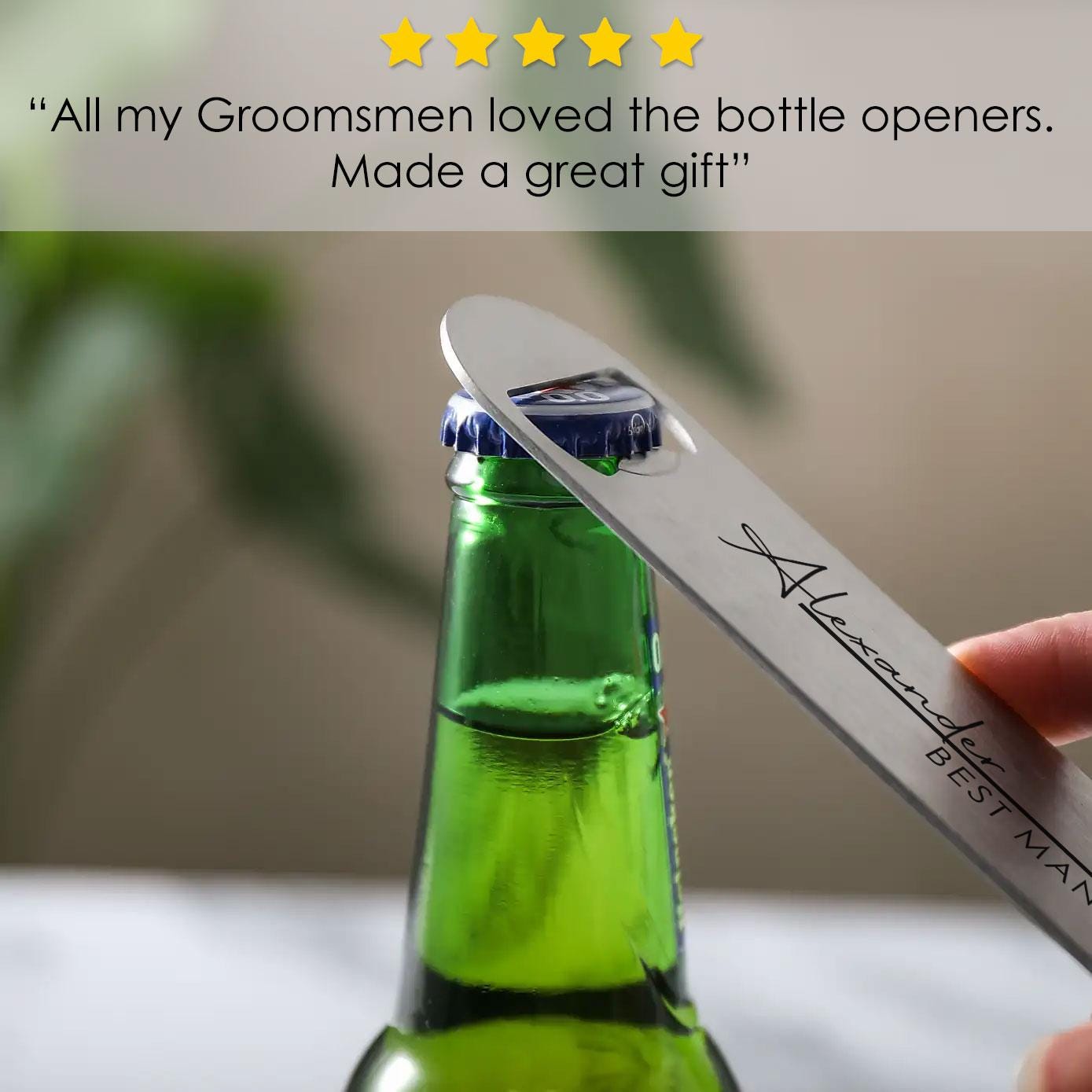 Personalised Groomsman Bottle Opener with Name and Role Personalised Groomsman Bottle Opener with Name and Role