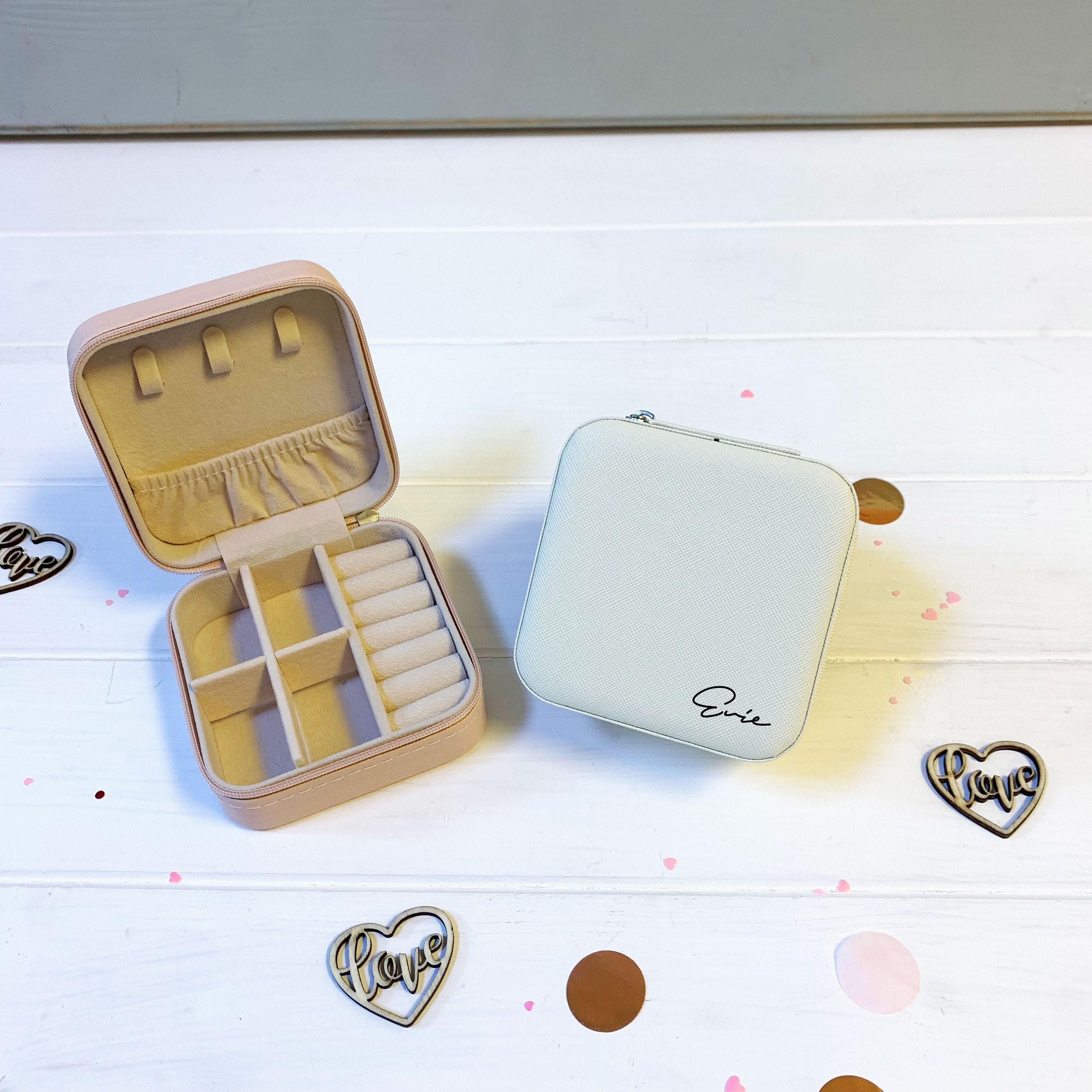 Personalised Travel Jewellery Box with Name Personalised Travel Jewellery Box with Name