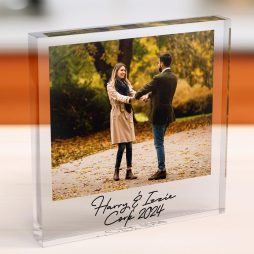 Personalised Engagement Photo Block with Names and Date Personalised Engagement Photo Block with Names and Date