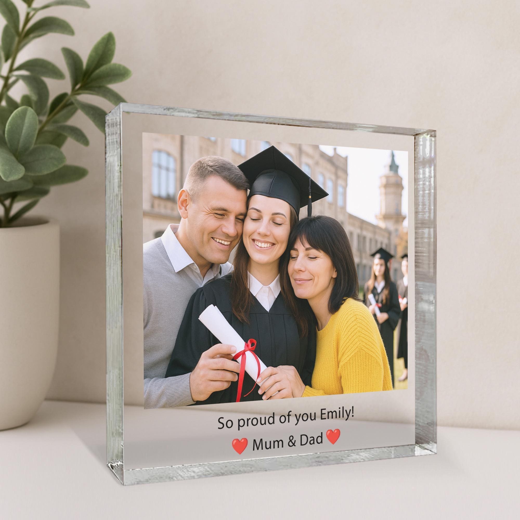 Personalised Graduation Photo Block with Custom Message Personalised Graduation Photo Block with Custom Message