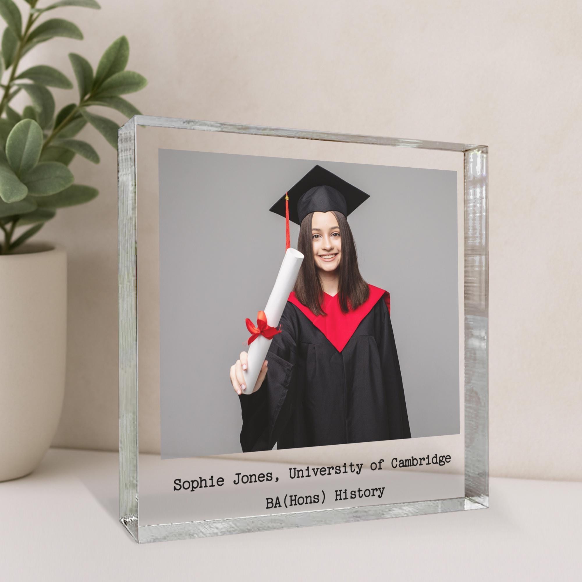 il_fullxfull.8521862636_r4bn Personalised Name Graduation Acrylic Photo Block, Graduation Gift, University Graduation, Graduation Photo with Message and Free Gift Bag