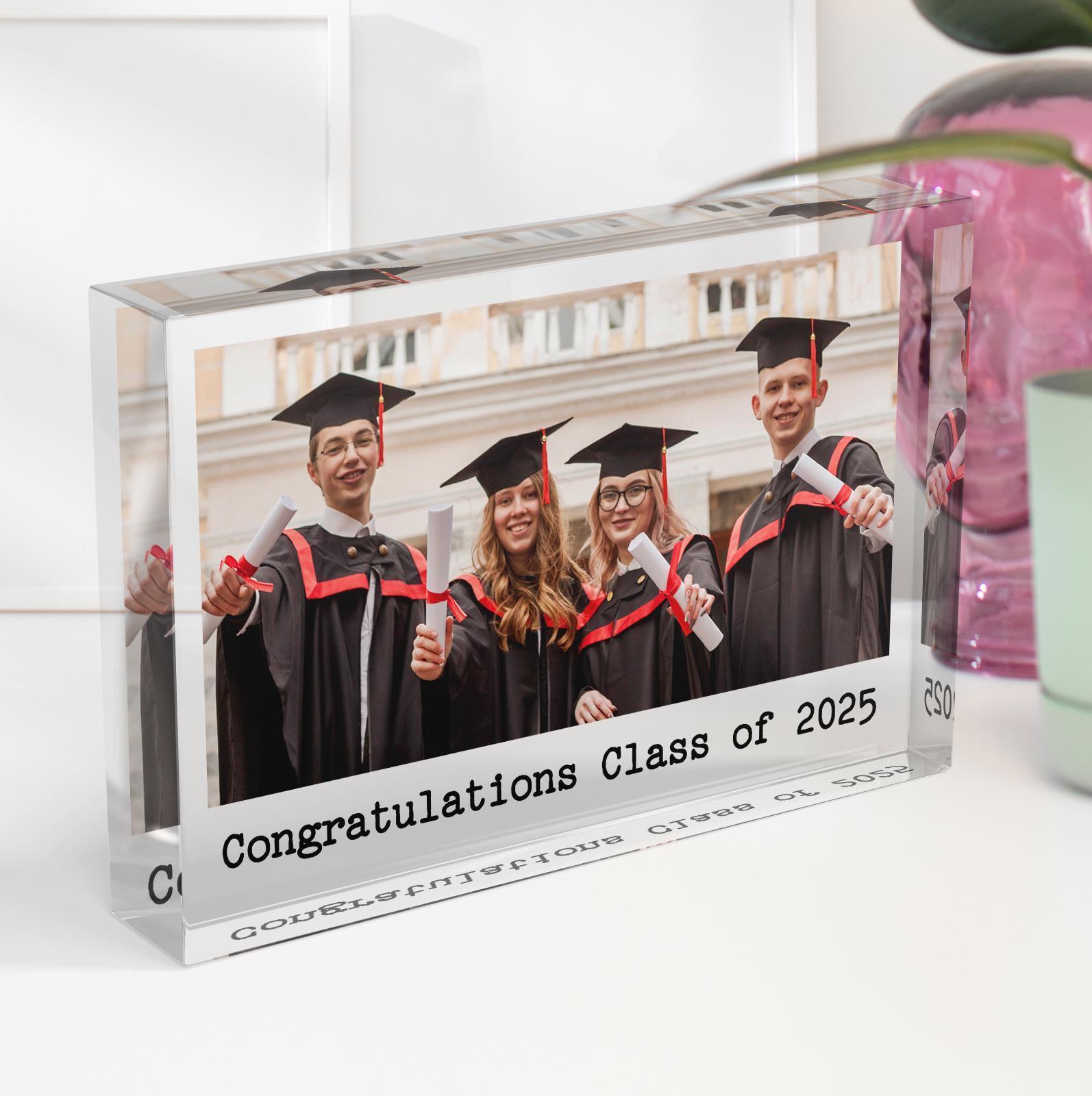 Personalised Graduation Photo Block with Custom Message Personalised Graduation Photo Block with Custom Message