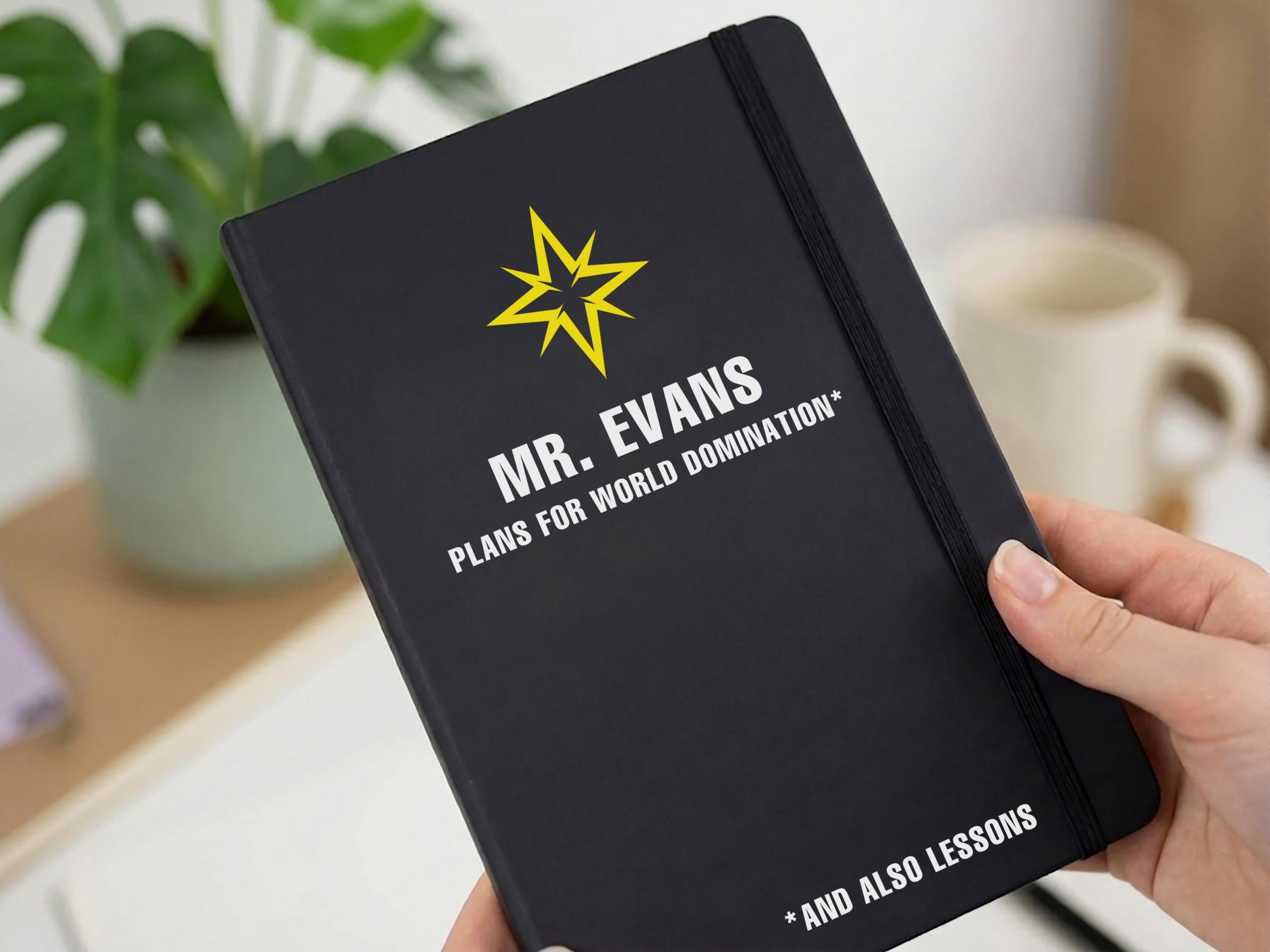 Personalised Male Teacher Notebook with Name Personalised Male Teacher Notebook with Name
