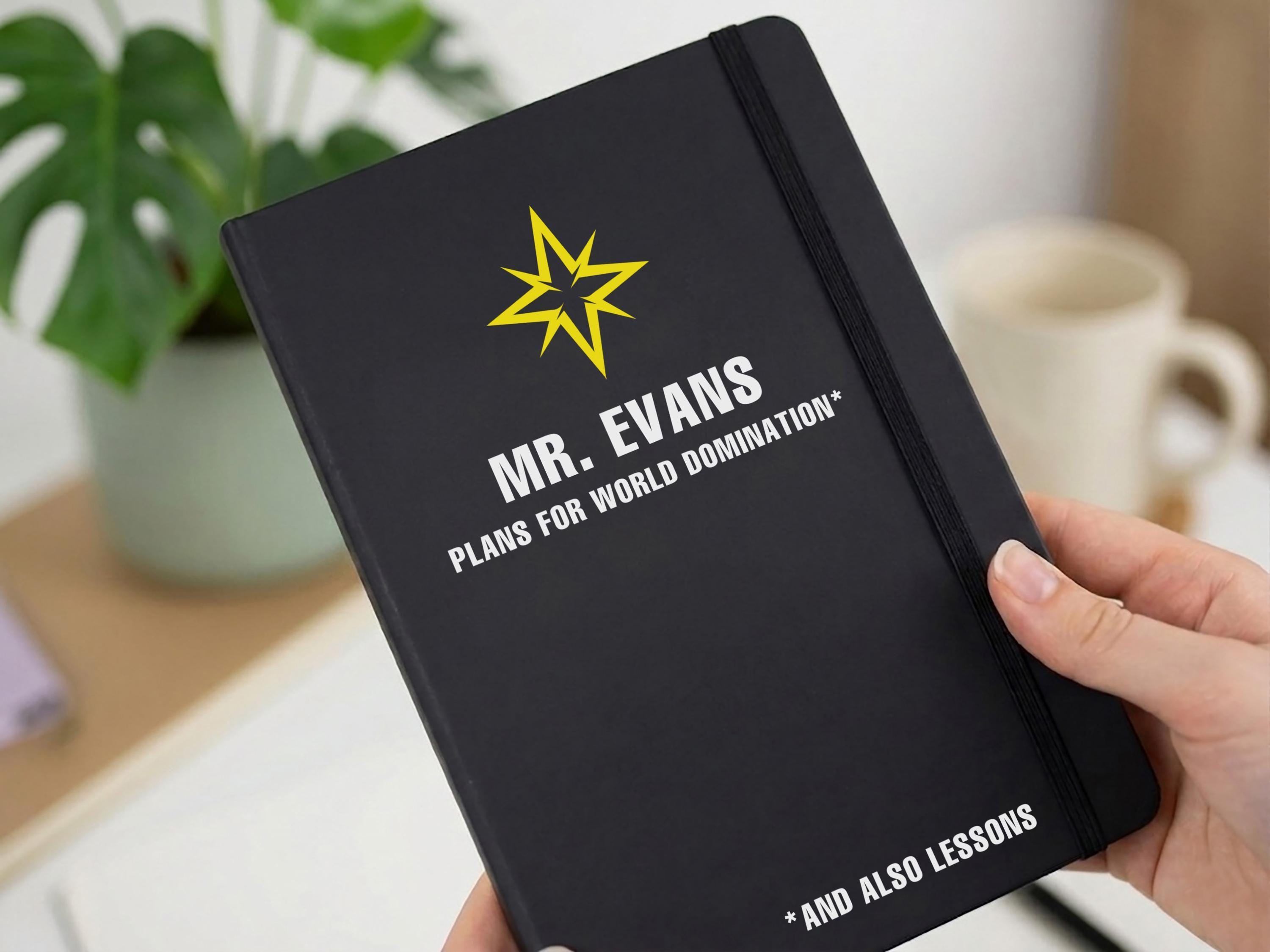 Personalised Male Teacher Notebook with Name Personalised Male Teacher Notebook with Name