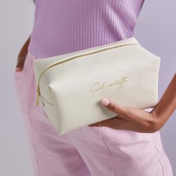 Personalised Vegan Leather Toiletry Bag with Name Personalised Vegan Leather Toiletry Bag with Name