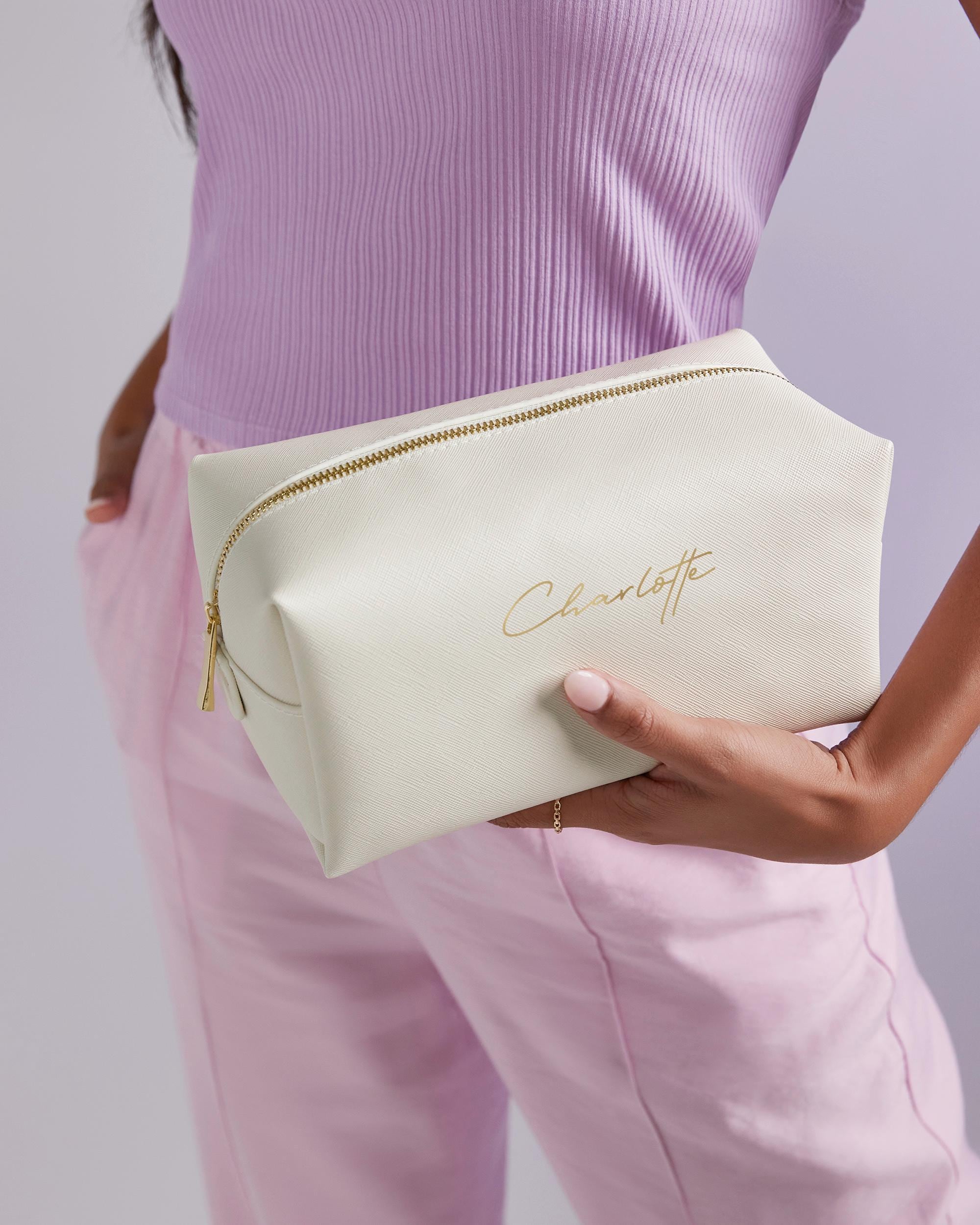 Personalised Vegan Leather Toiletry Bag with Name Personalised Vegan Leather Toiletry Bag with Name