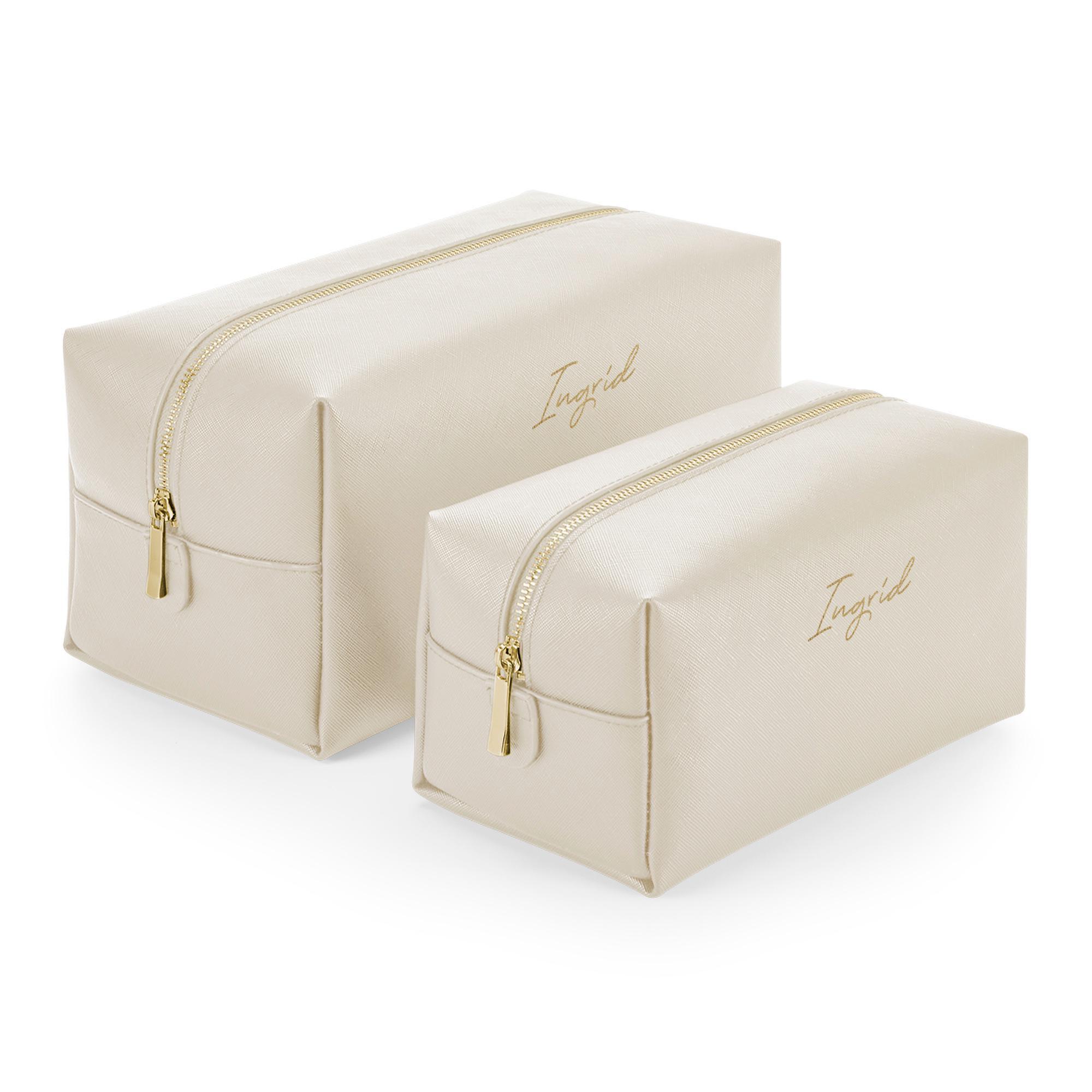 Personalised Vegan Leather Toiletry Bag with Name Personalised Vegan Leather Toiletry Bag with Name