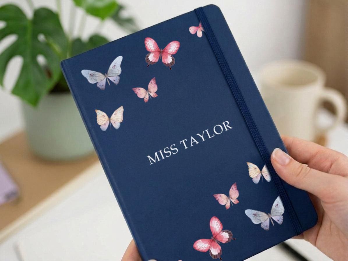 Personalised Butterfly Notebook in A5 Personalised Butterfly Notebook in A5