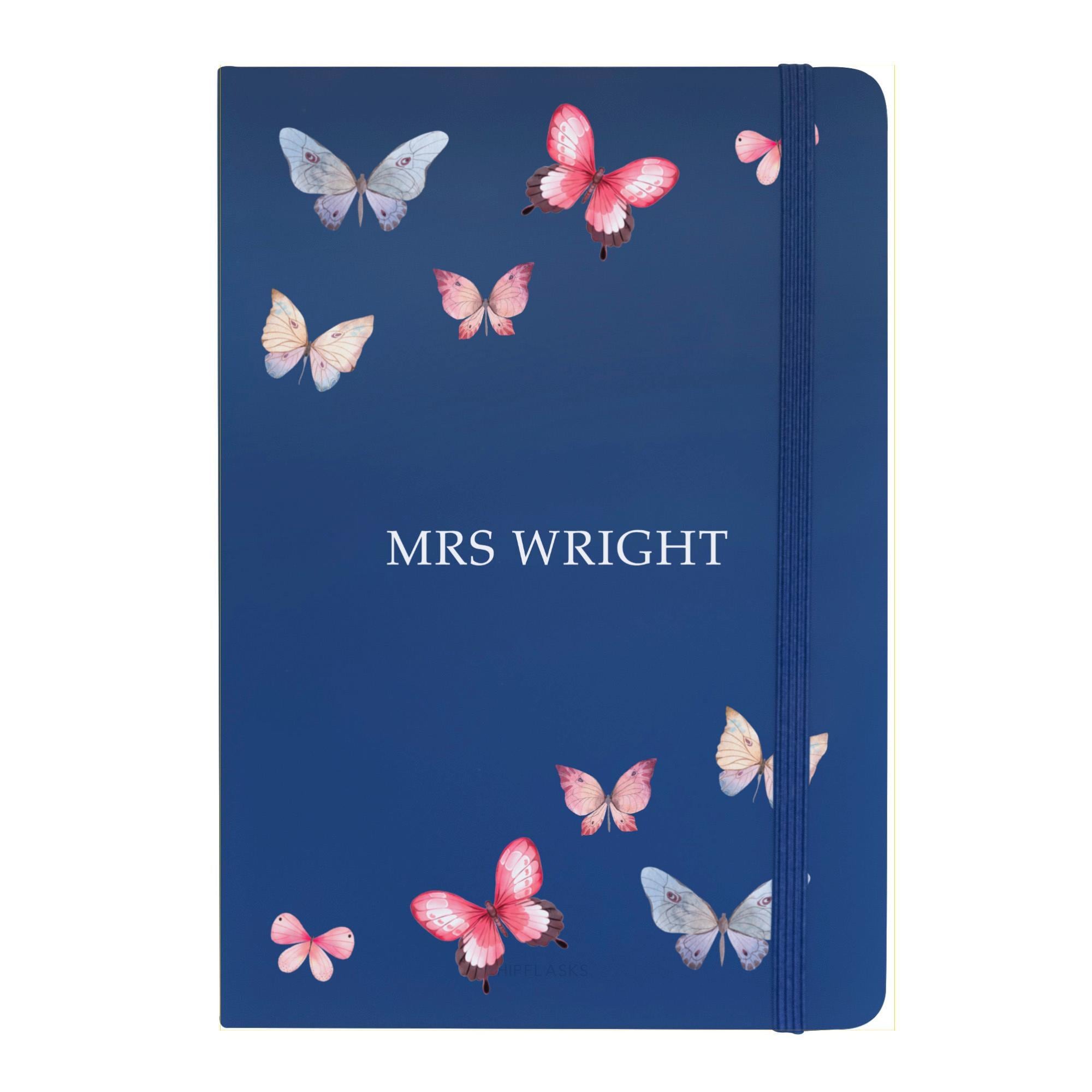 Personalised Teacher Notebook with Butterfly's, Teacher Gift for Her, Custom School Journal, Thank You Gift for Teacher
