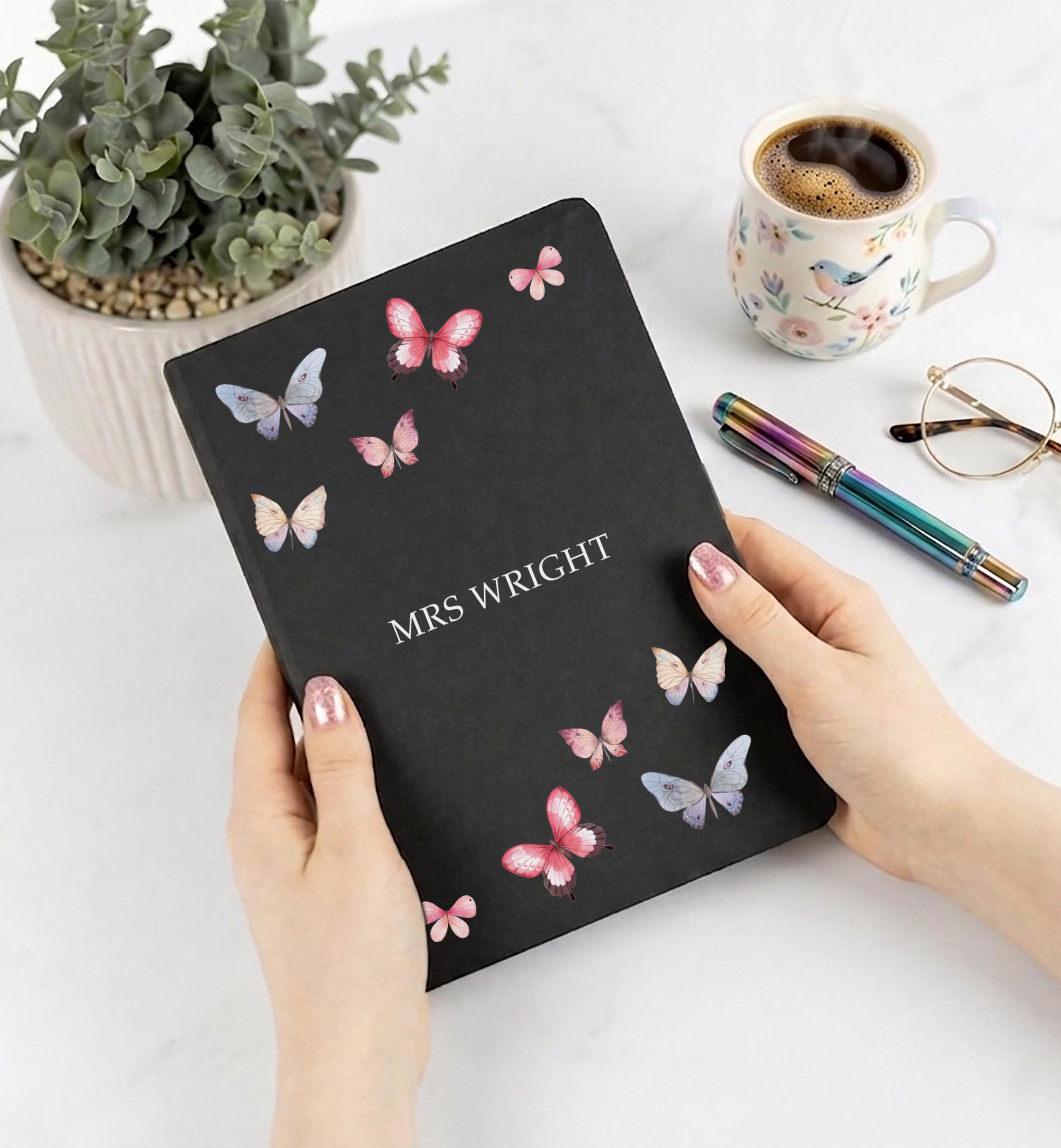Personalised Butterfly Notebook in A5 Personalised Butterfly Notebook in A5