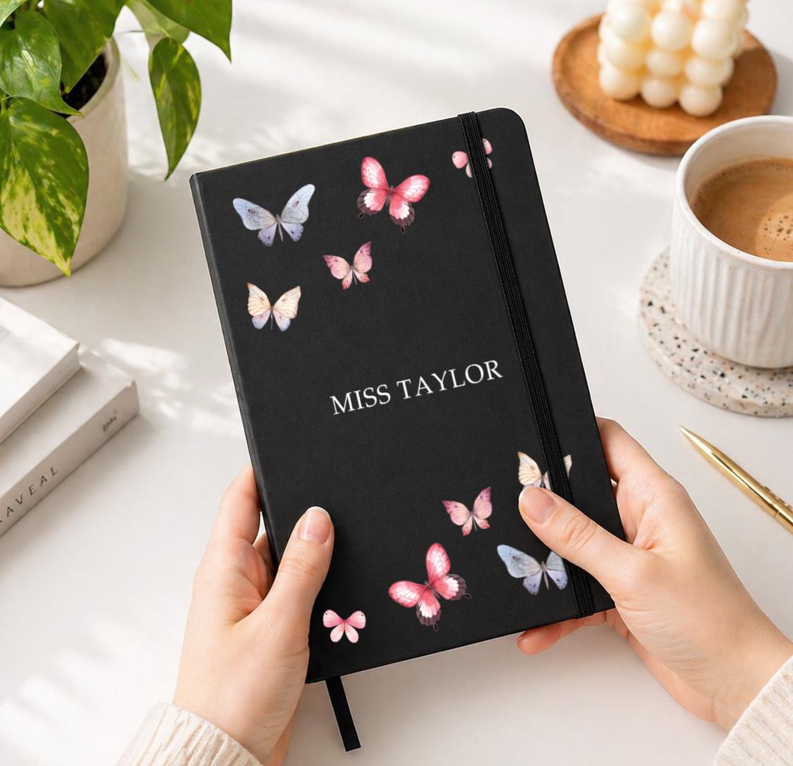 Personalised Butterfly Notebook in A5 Personalised Butterfly Notebook in A5