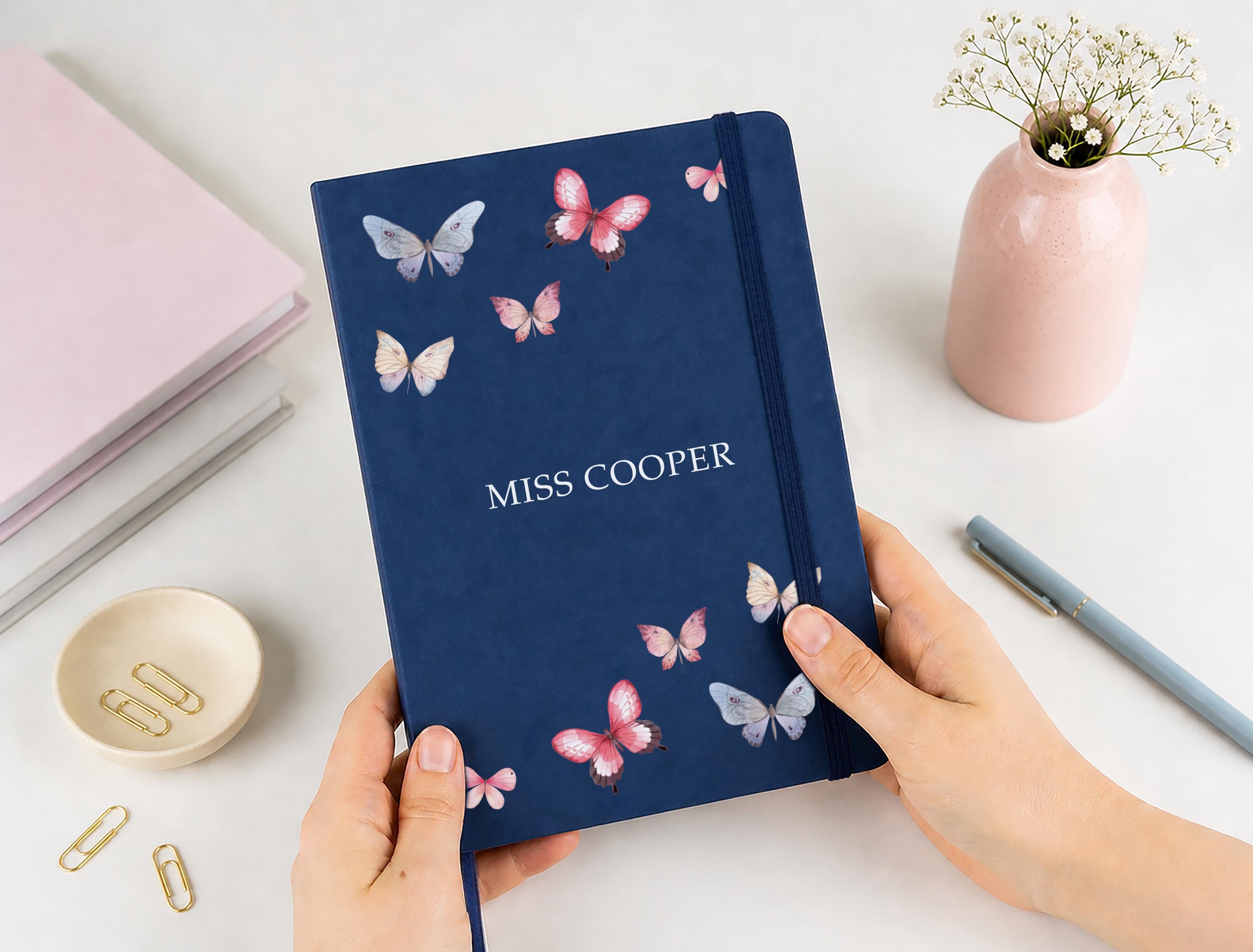 Personalised Butterfly Notebook in A5 Personalised Butterfly Notebook in A5