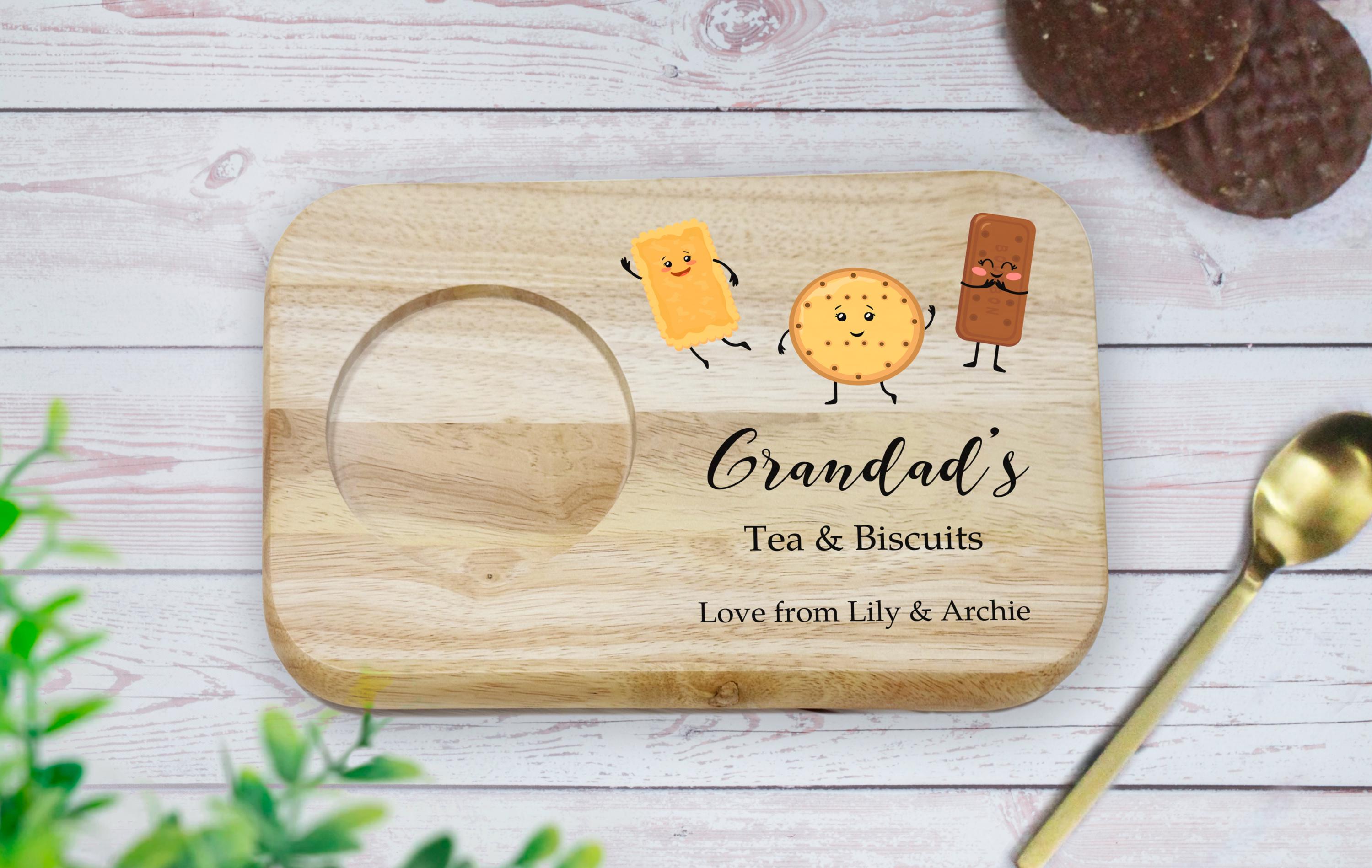 Personalised Tea and Biscuits Board for Grandma Personalised Tea and Biscuits Board for Grandma