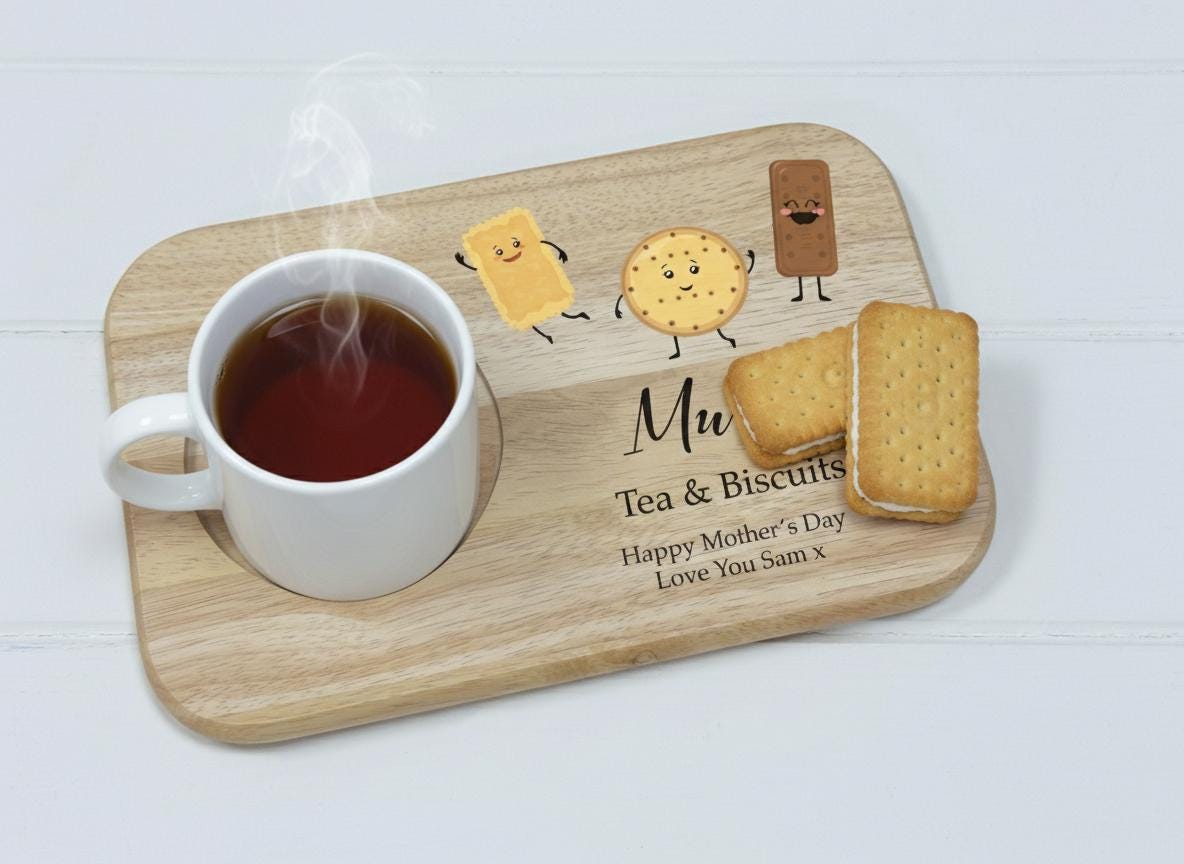 Personalised Tea and Biscuits Board for Mum Personalised Tea and Biscuits Board for Mum