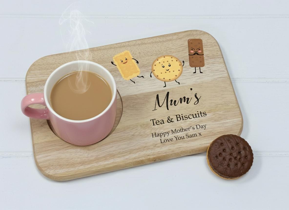Personalised Tea and Biscuits Board for Mum Personalised Tea and Biscuits Board for Mum