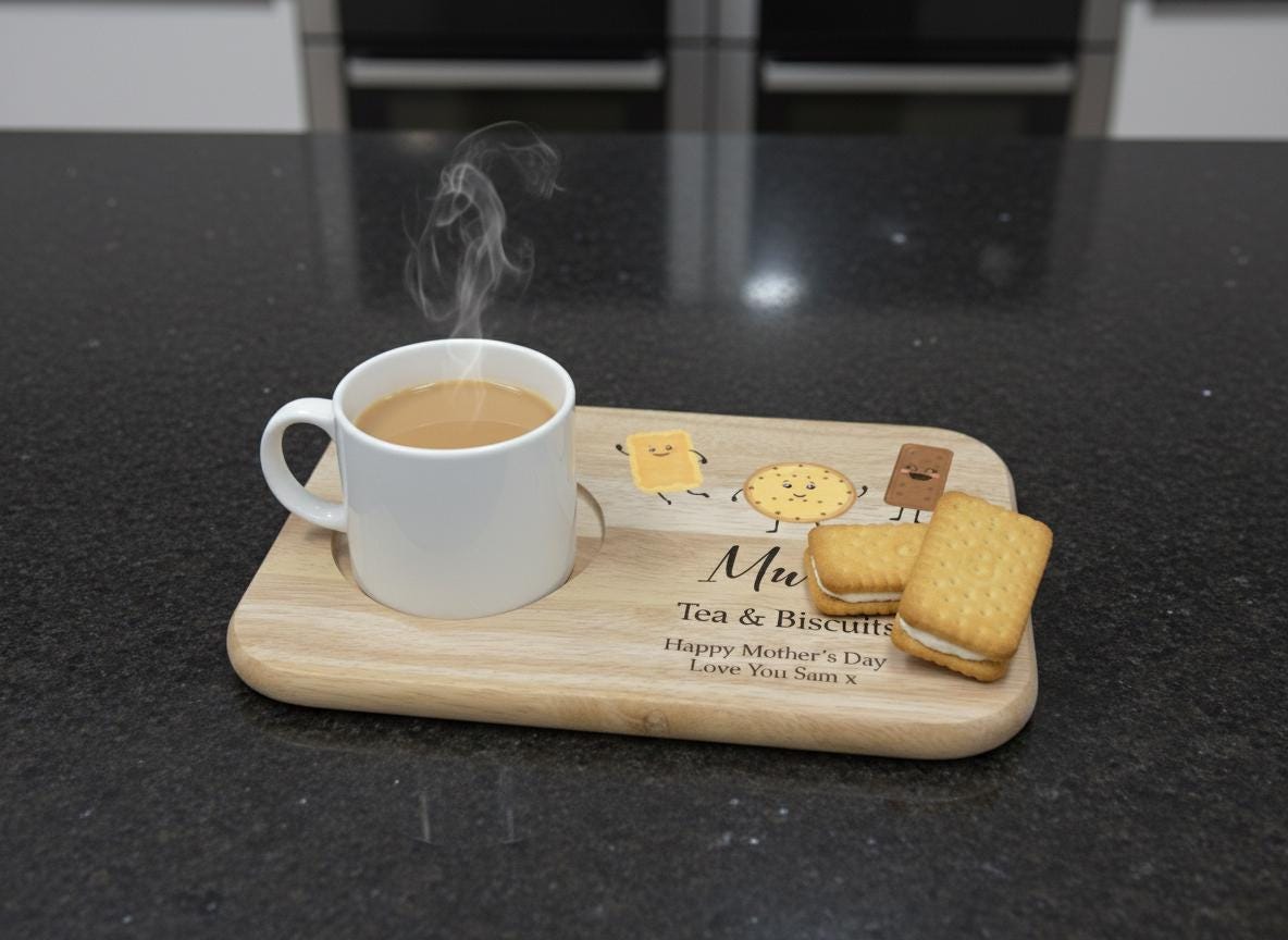 Personalised Tea and Biscuits Board for Mum Personalised Tea and Biscuits Board for Mum
