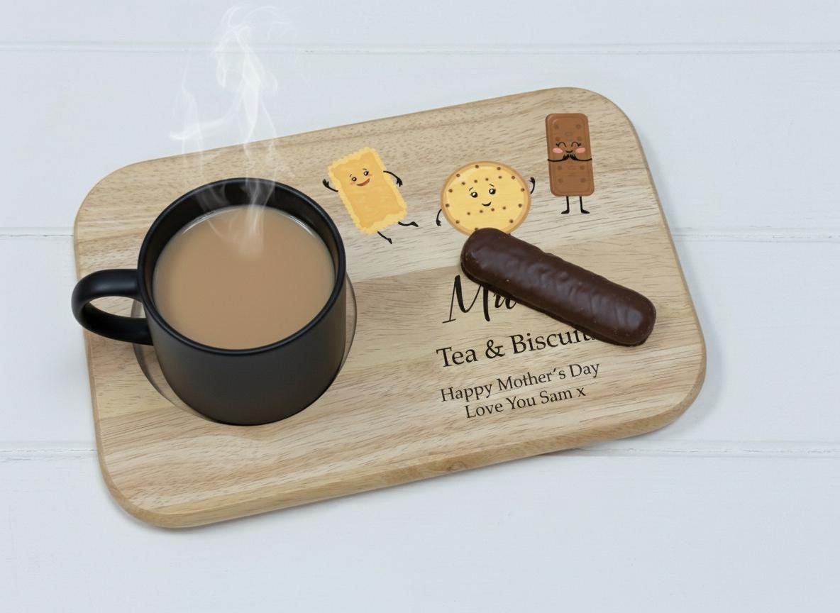 Personalised Tea and Biscuits Board for Mum Personalised Tea and Biscuits Board for Mum