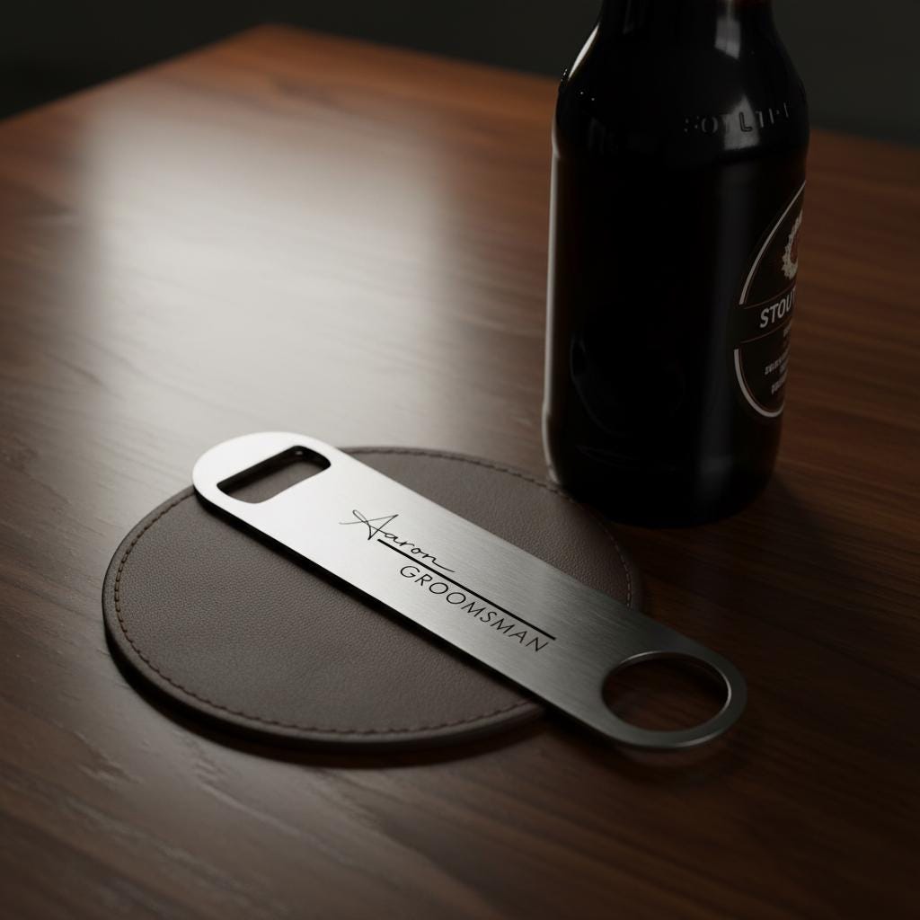 Personalised Groomsman Bottle Opener with Name and Role Personalised Groomsman Bottle Opener with Name and Role