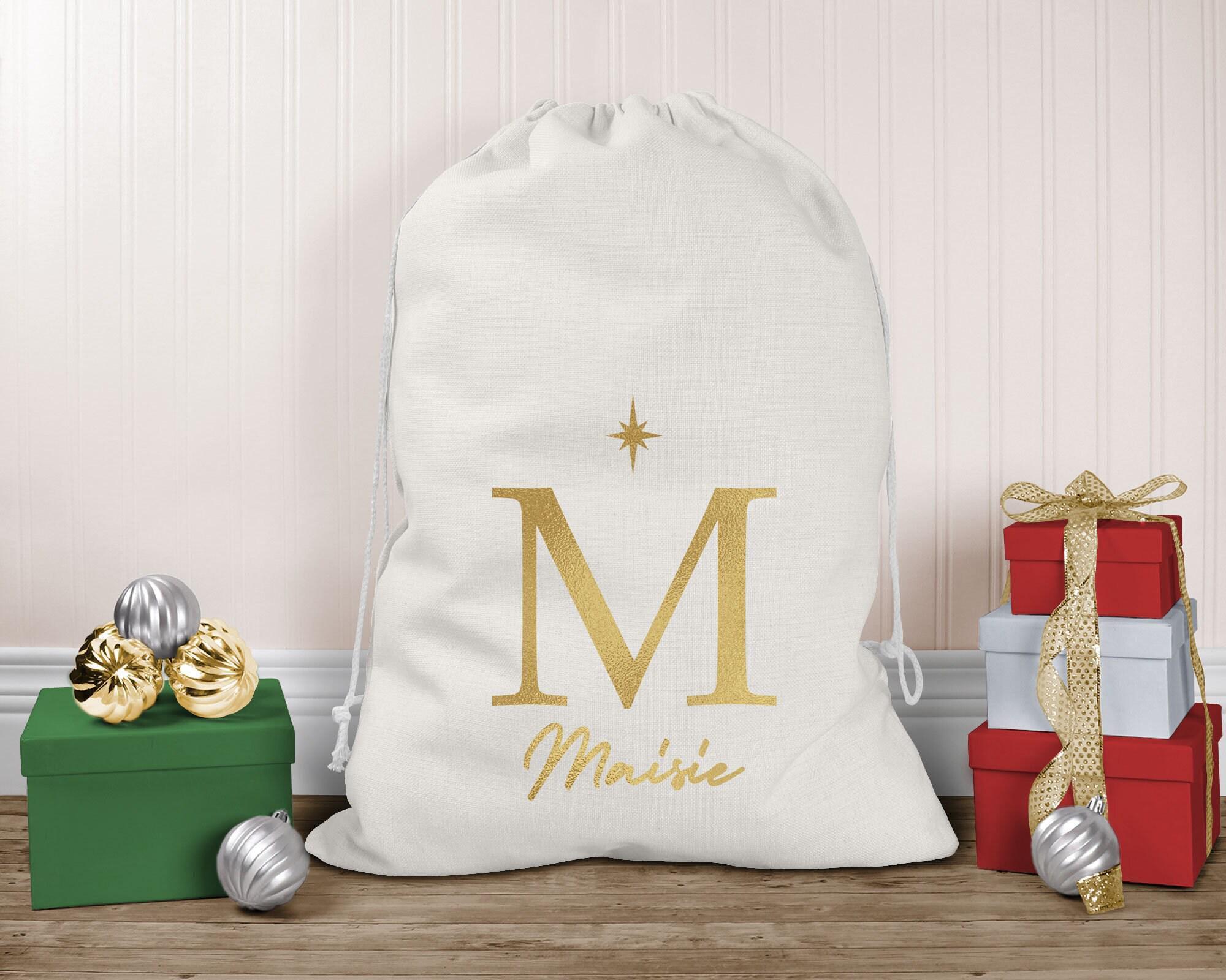Personalised Santa Sack, Custom Christmas Sack, Name Christmas Gift Bag, Christmas Gift Bag, Child’s Christmas Gift Sack, Santa Toy Bag