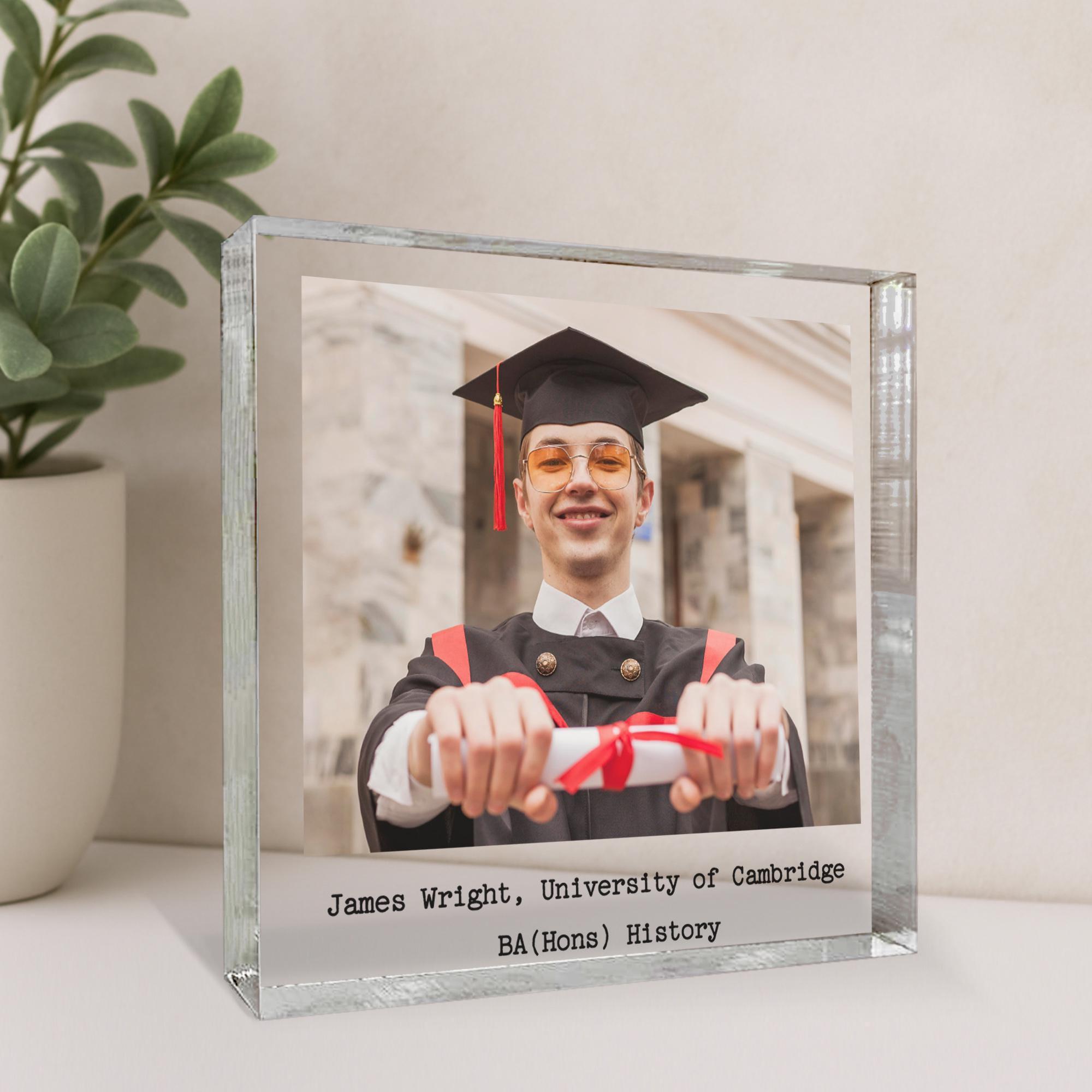 Personalised Graduation Photo Block with Custom Message Personalised Graduation Photo Block with Custom Message