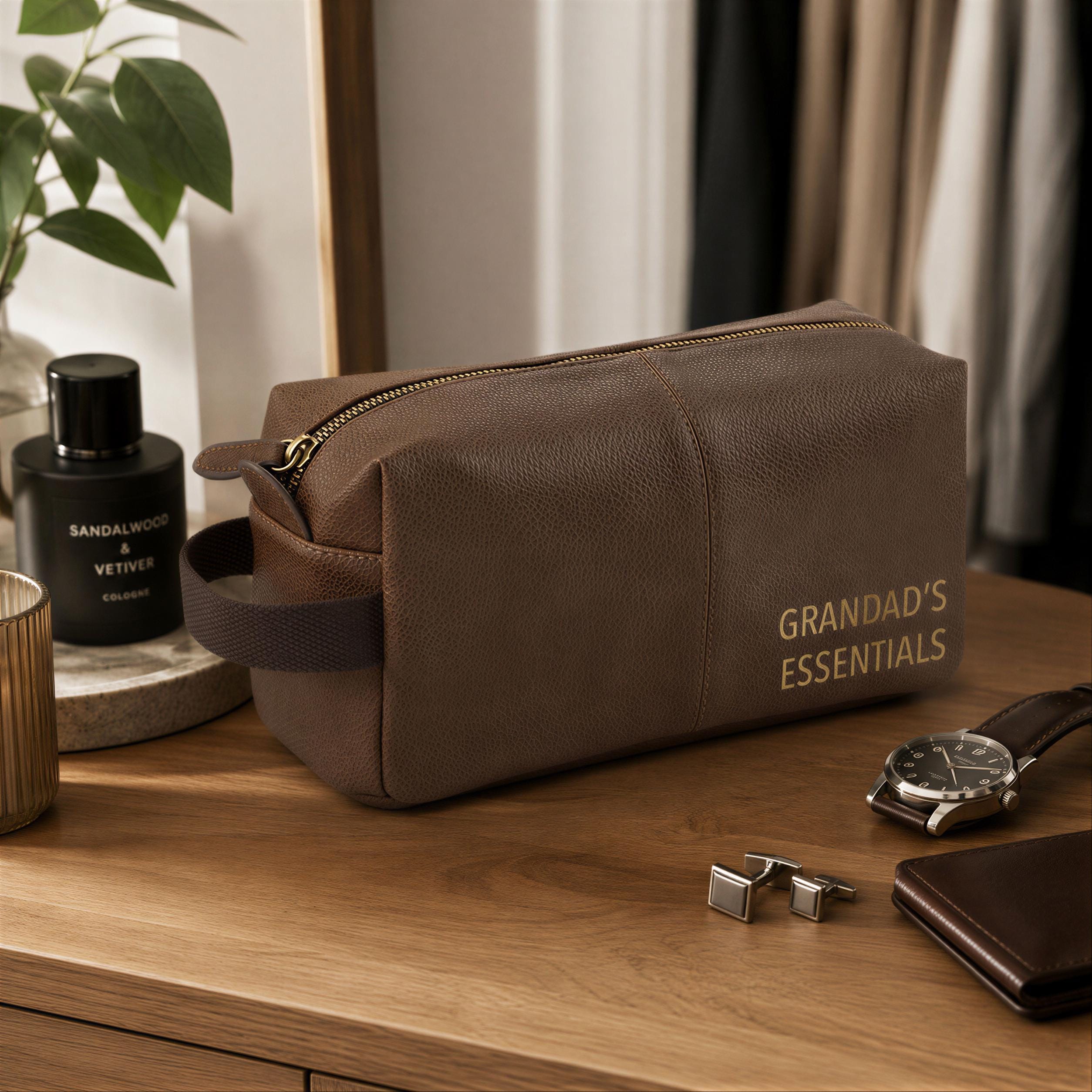 Personalised Wash Bag for Dad with Initials or Name Personalised Wash Bag for Dad with Initials or Name