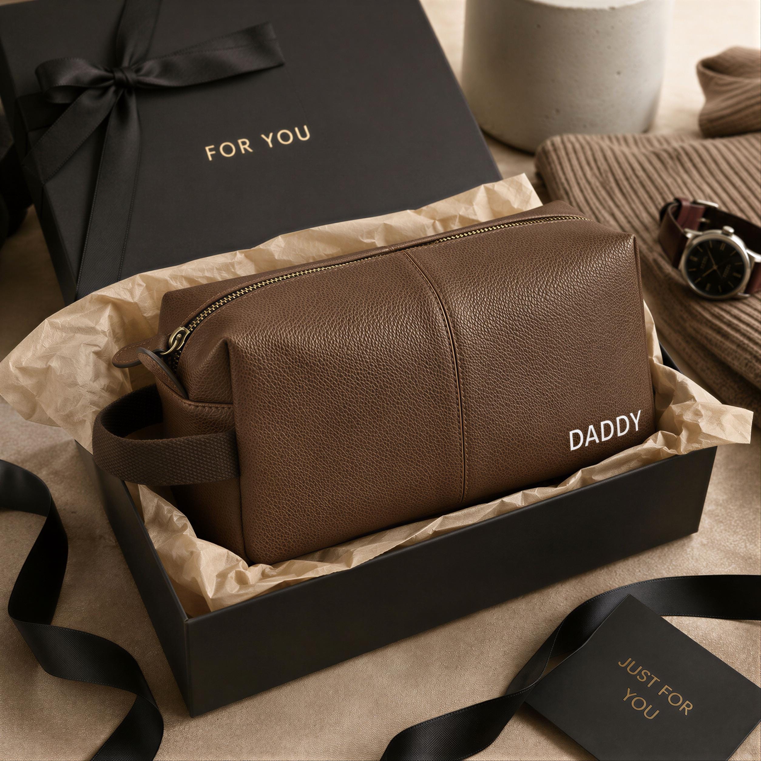 Personalised Wash Bag for Dad with Initials or Name Personalised Wash Bag for Dad with Initials or Name