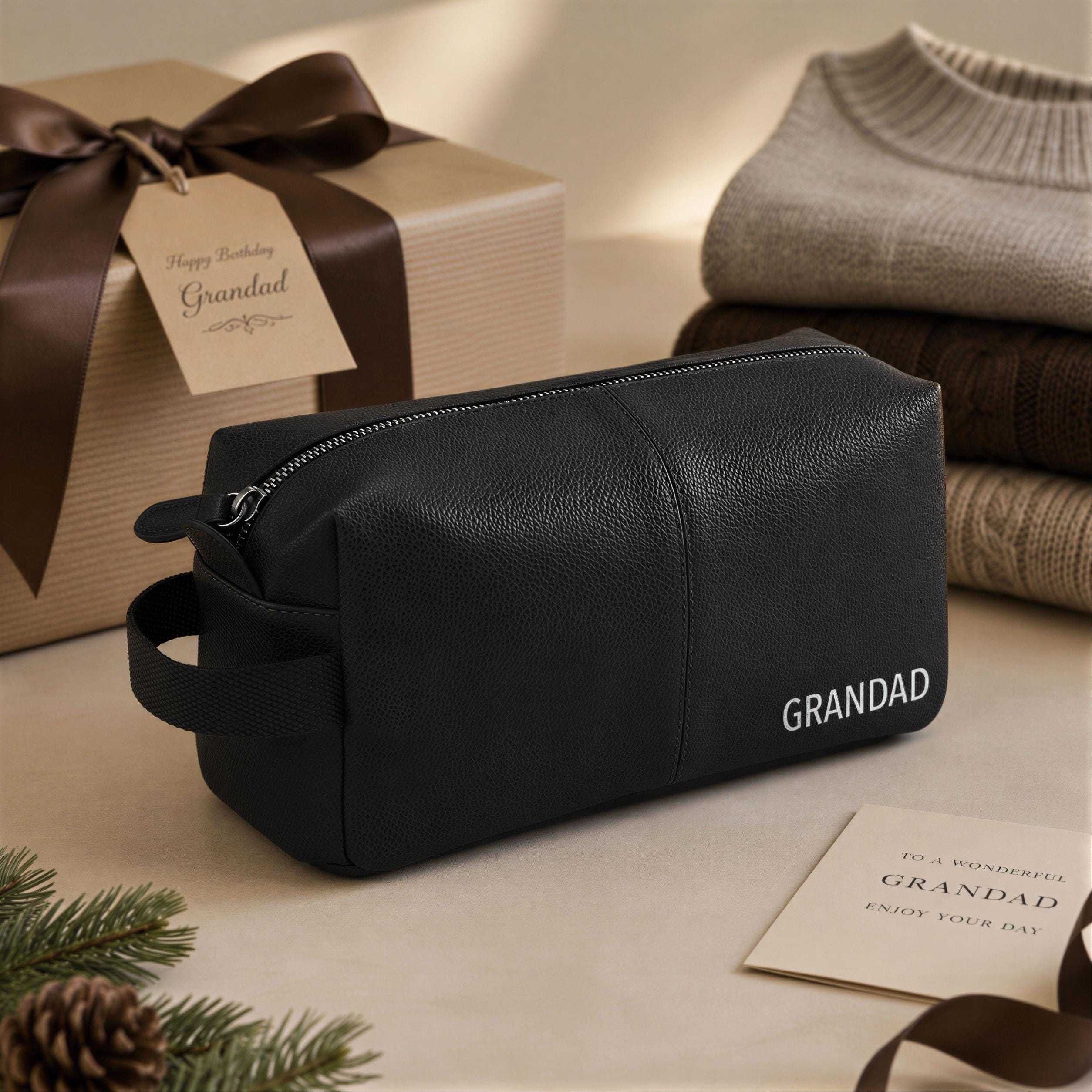 Personalised Wash Bag for Dad with Initials or Name Personalised Wash Bag for Dad with Initials or Name